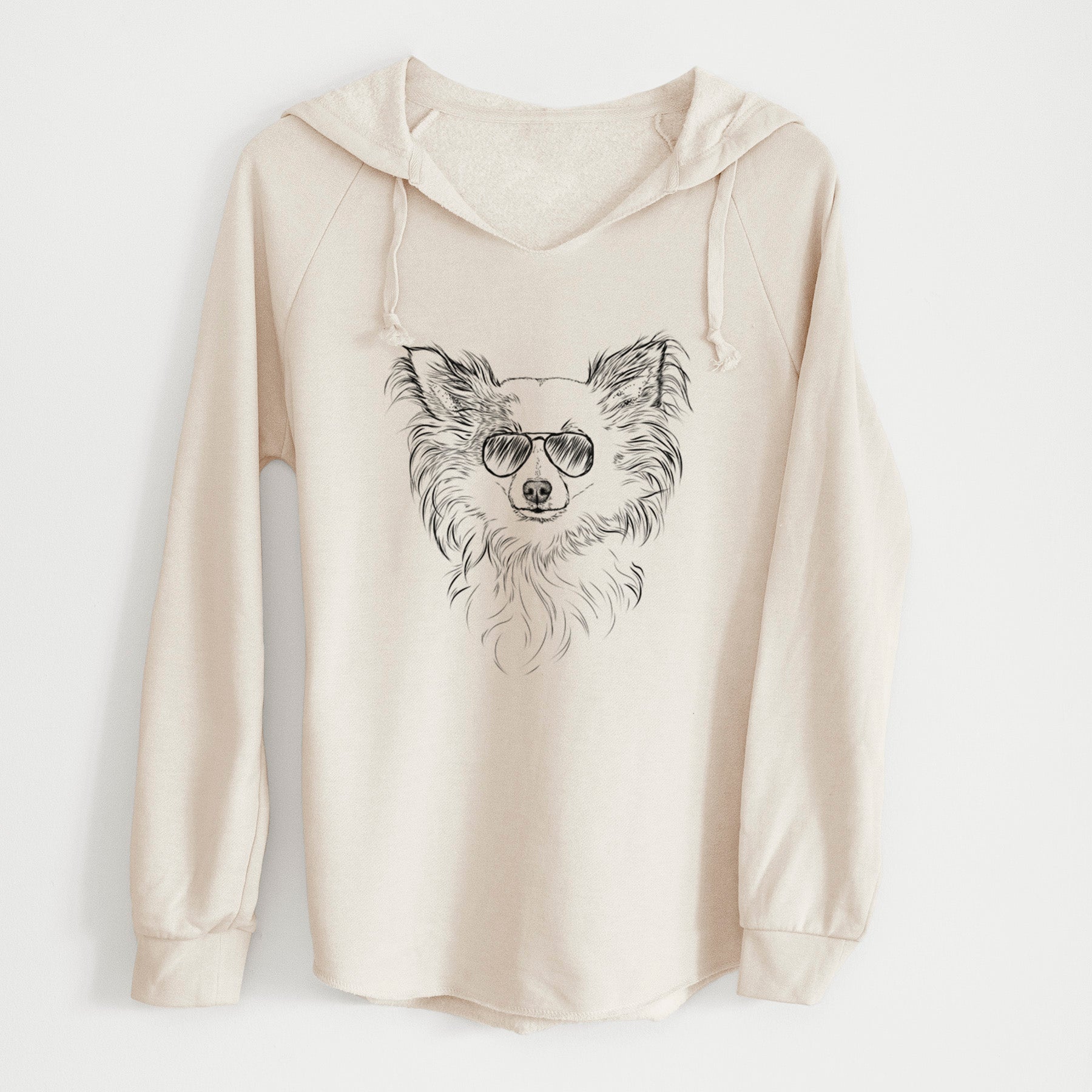 Aviator Princess Ava the Long Haired Chihuahua - Cali Wave Hooded Sweatshirt