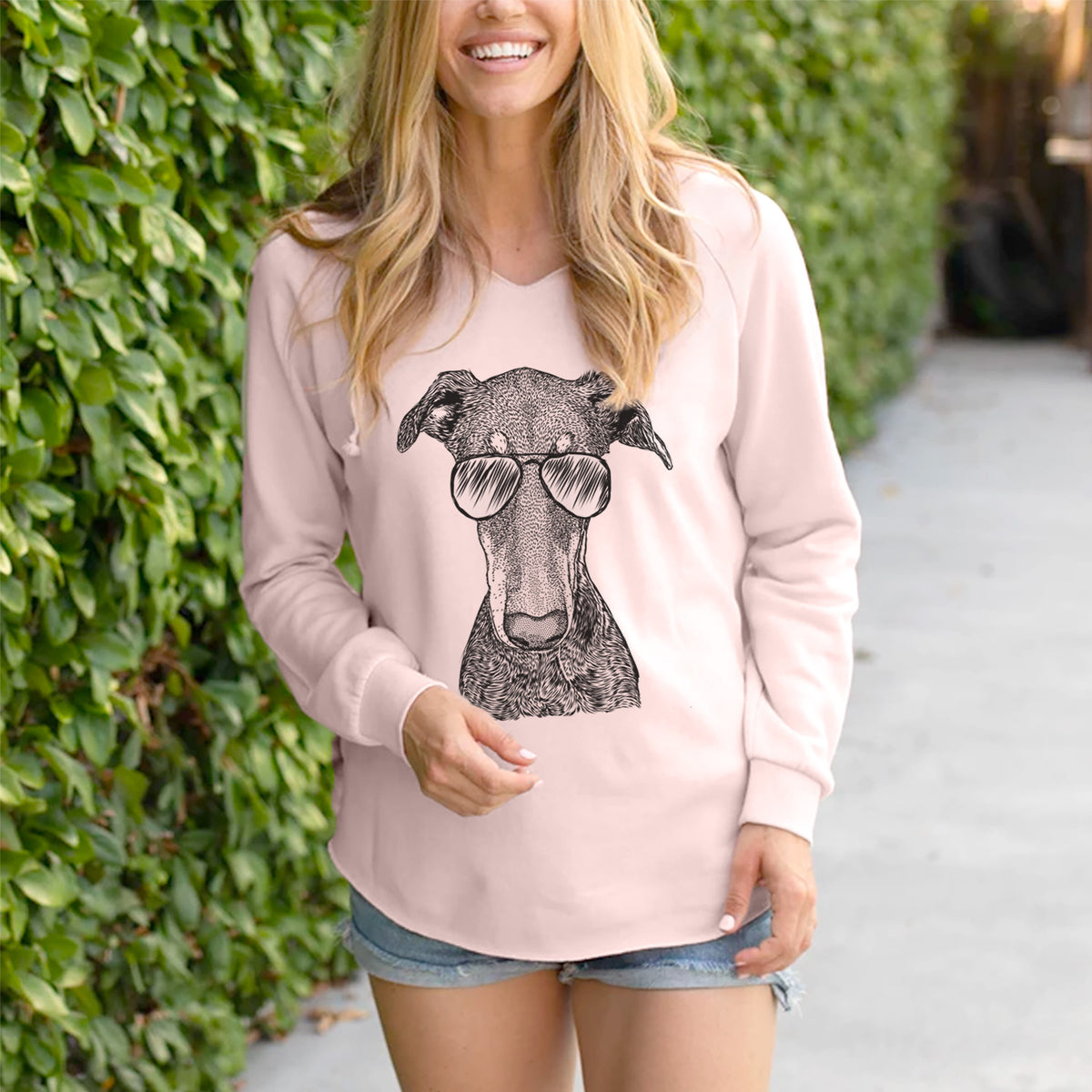 Aviator Princess Fiona the Doberman Pinscher - Cali Wave Hooded Sweatshirt