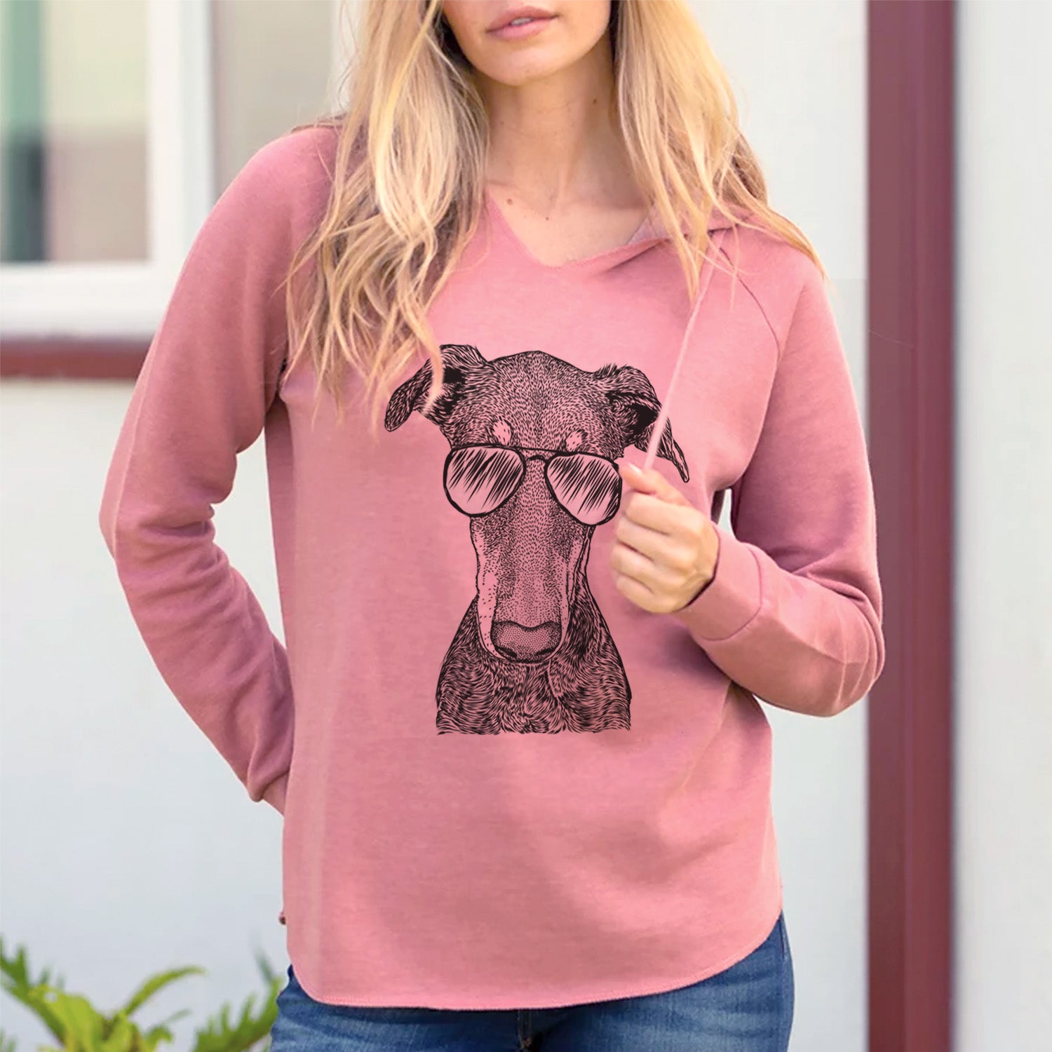 Aviator Princess Fiona the Doberman Pinscher - Cali Wave Hooded Sweatshirt