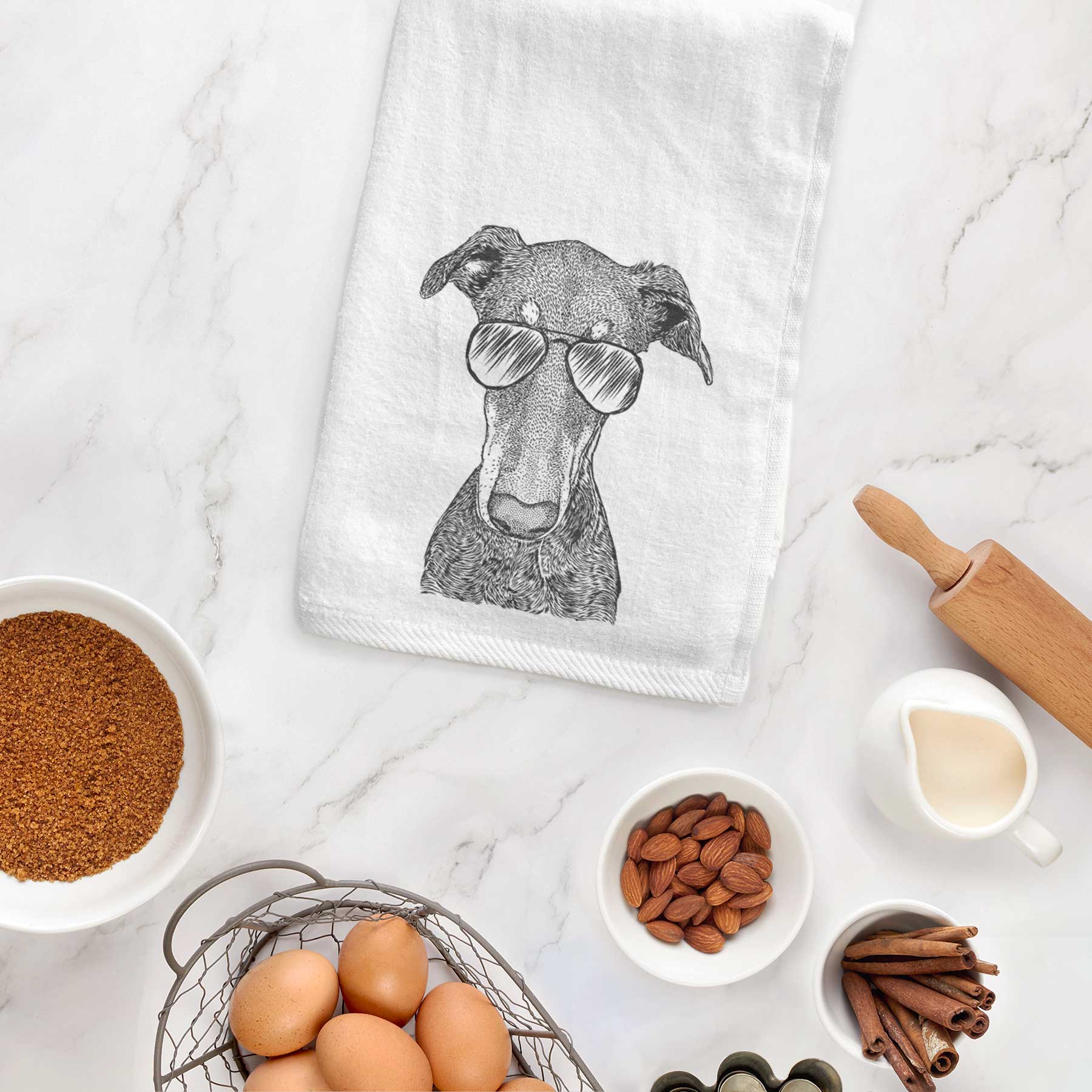 Princess Fiona the Doberman Pinscher Decorative Hand Towel