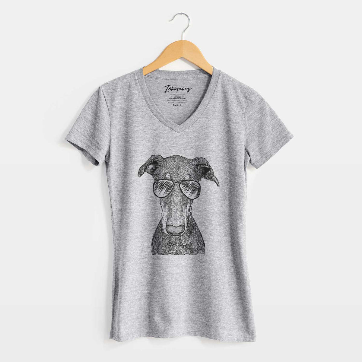 Aviator Princess Fiona the Doberman Pinscher - Women's V-neck Shirt