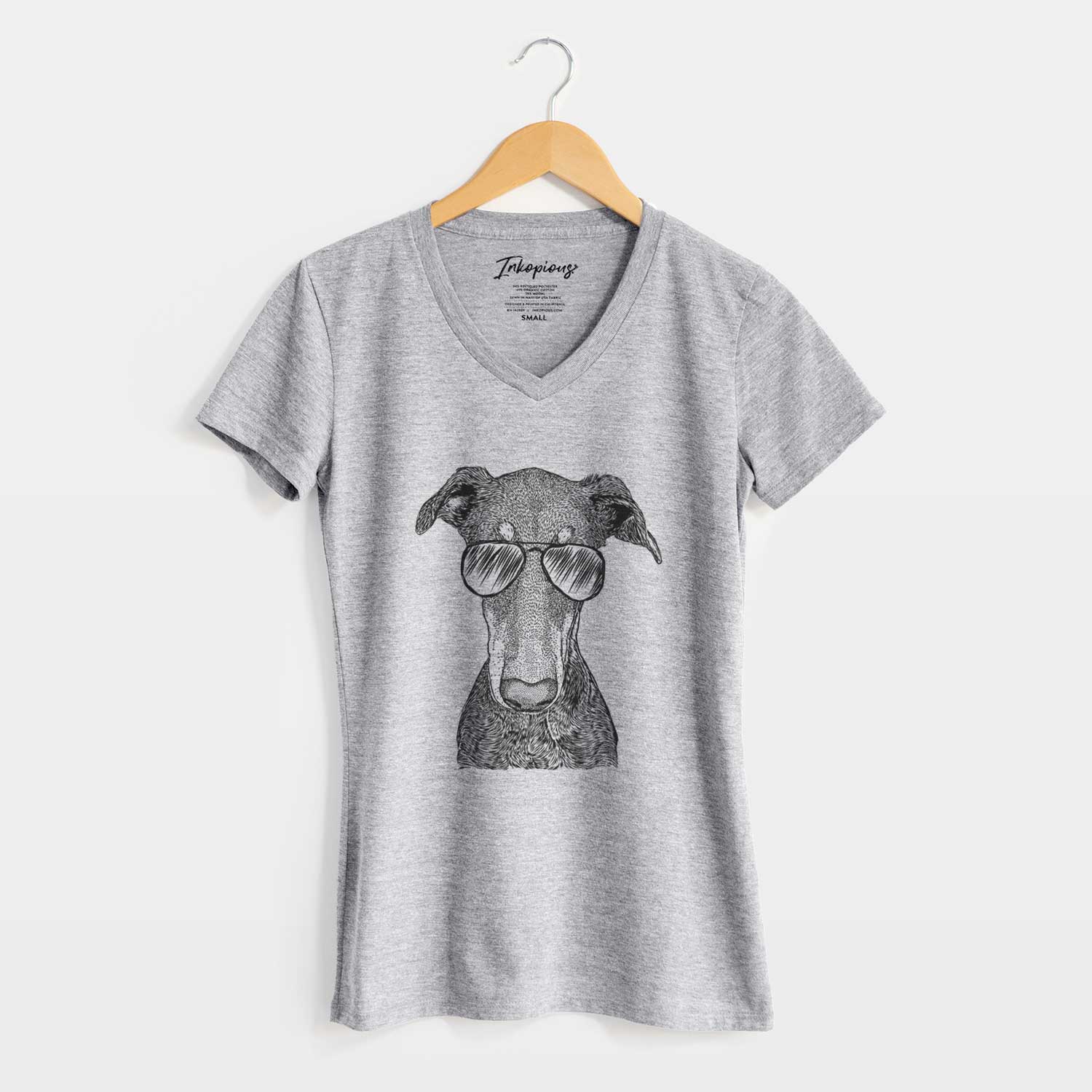 Aviator Princess Fiona the Doberman Pinscher - Women's V-neck Shirt