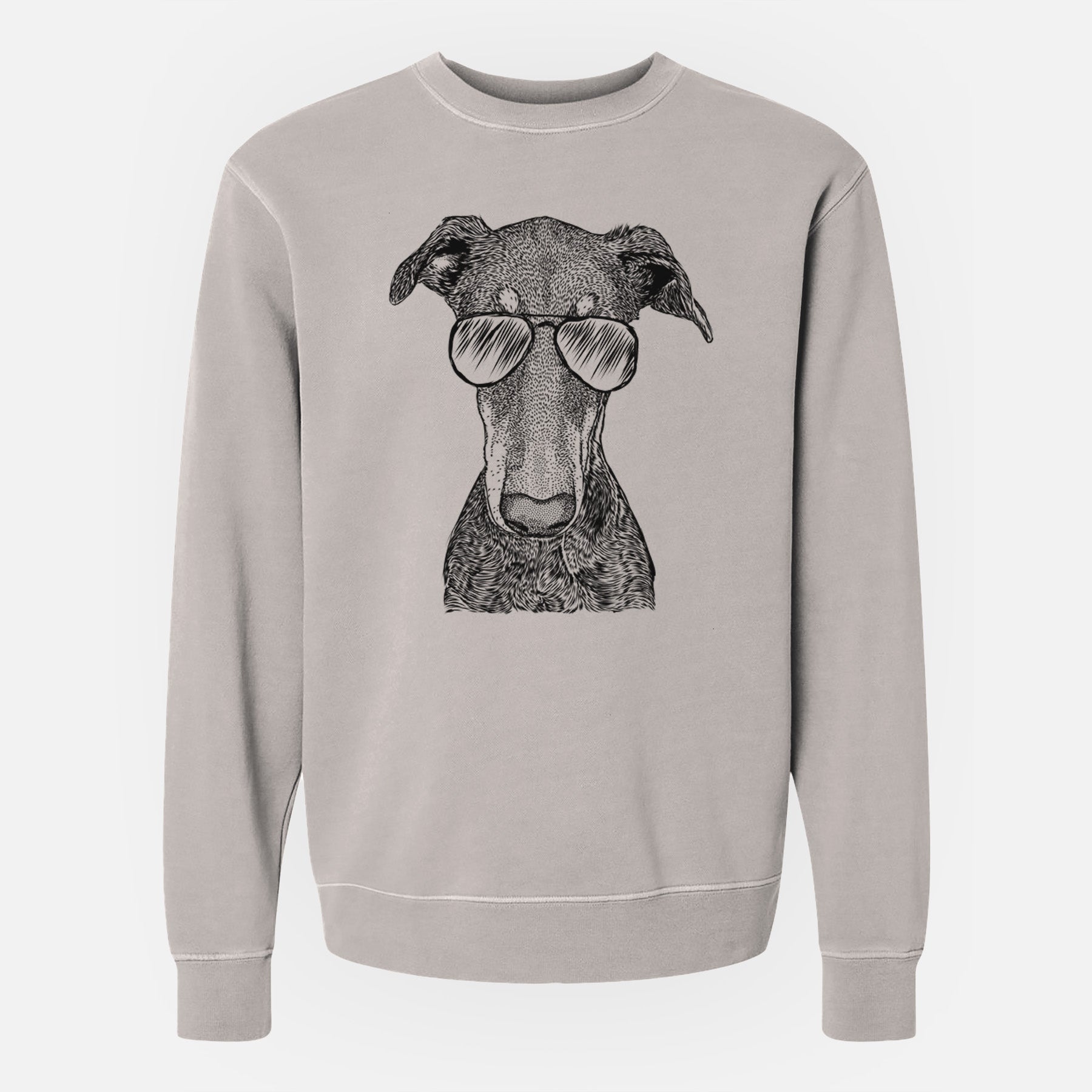 Aviator Princess Fiona the Doberman Pinscher - Unisex Pigment Dyed Crew Sweatshirt