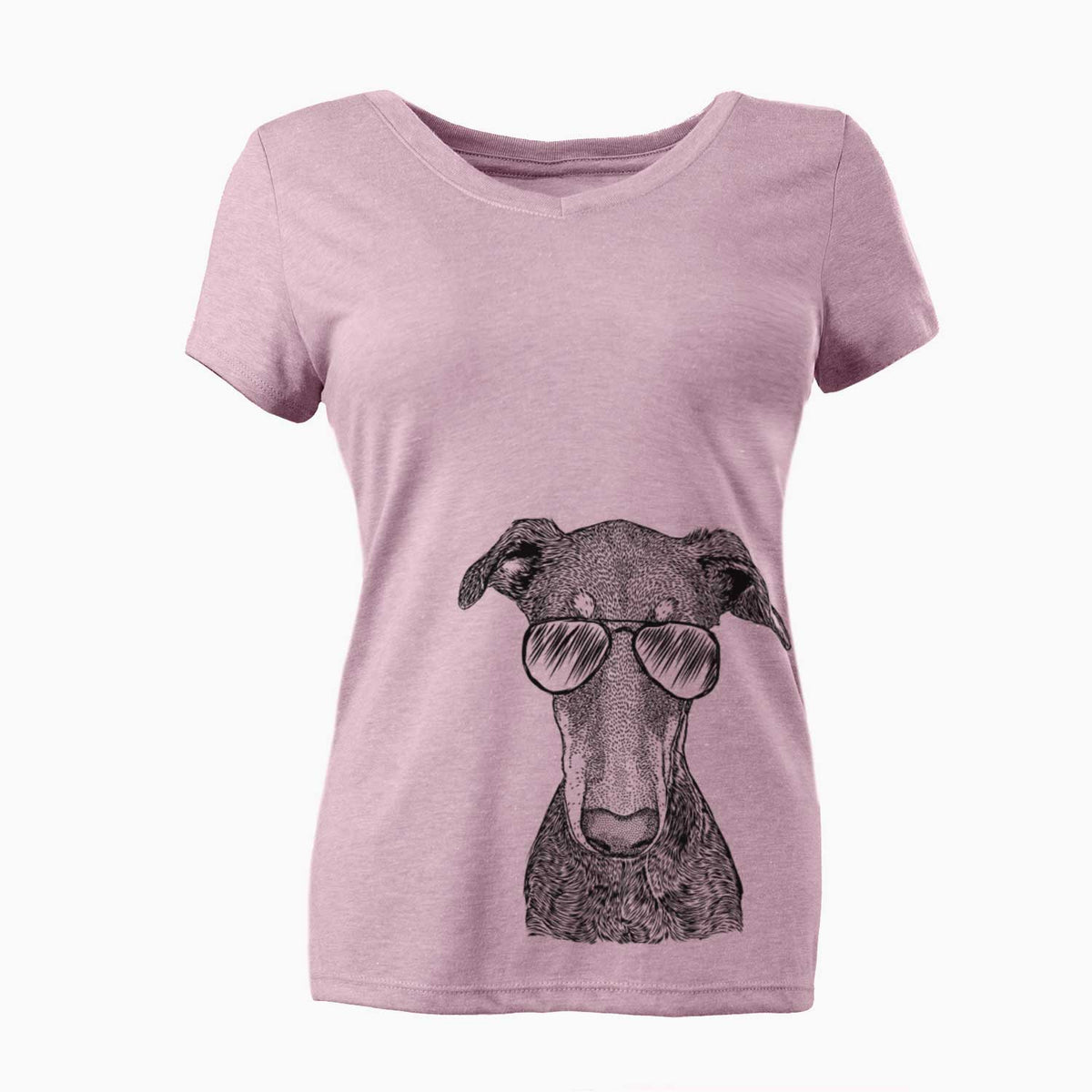 Aviator Princess Fiona the Doberman Pinscher - Women's V-neck Shirt