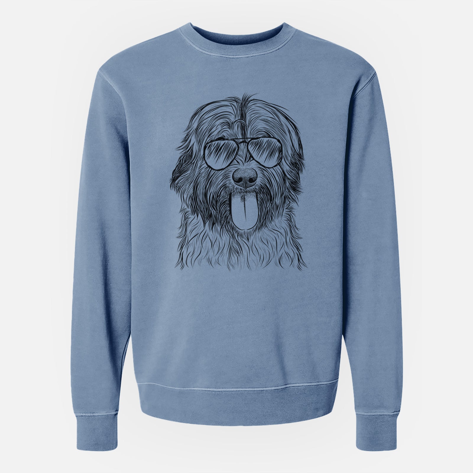 Aviator Puig the Catalan Sheepdog - Unisex Pigment Dyed Crew Sweatshirt