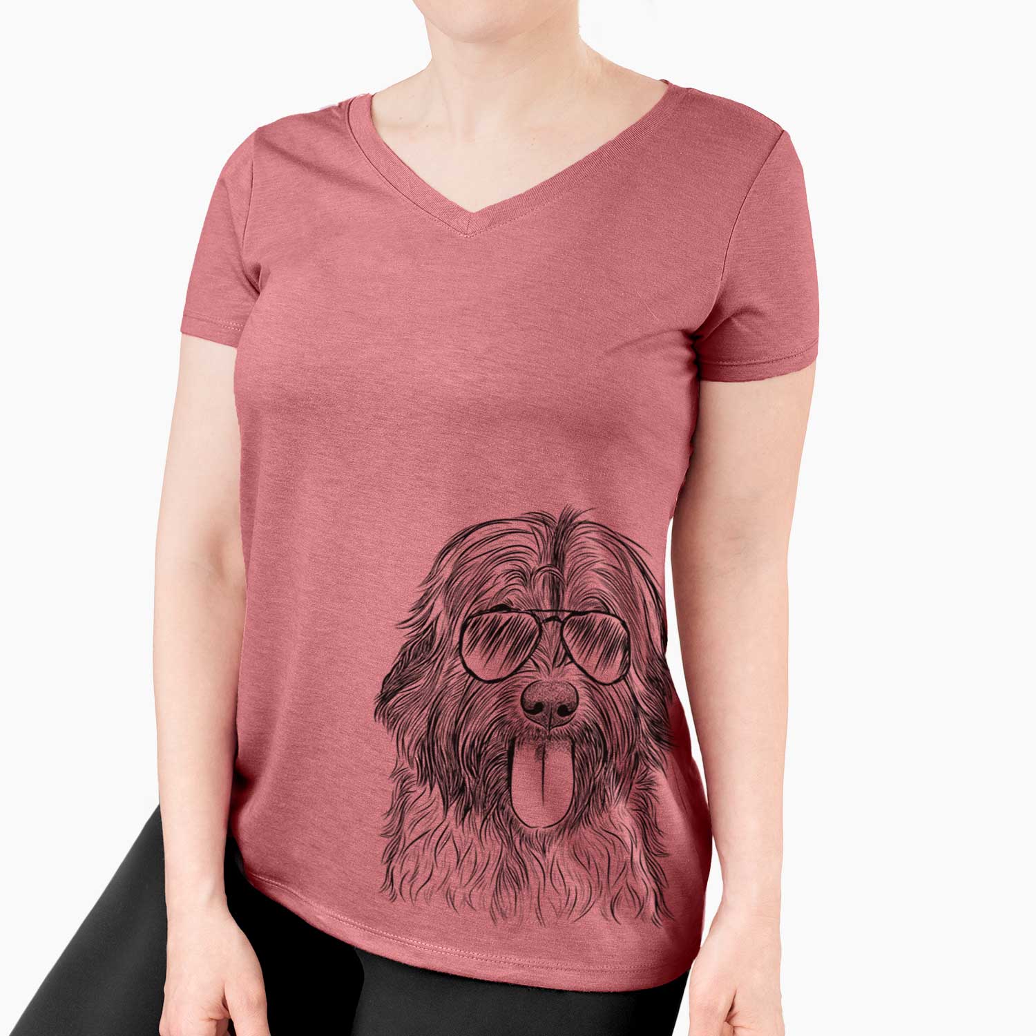 Aviator Puig the Catalan Sheepdog - Women's V-neck Shirt