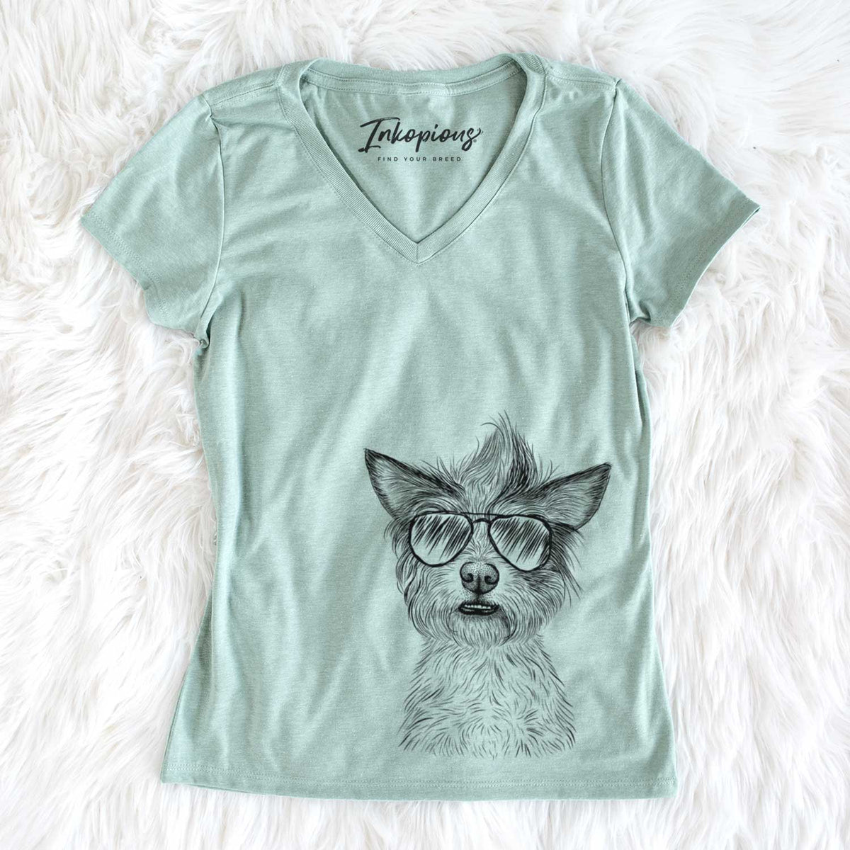 Aviator Quigley the Mixed Breed - Women's V-neck Shirt