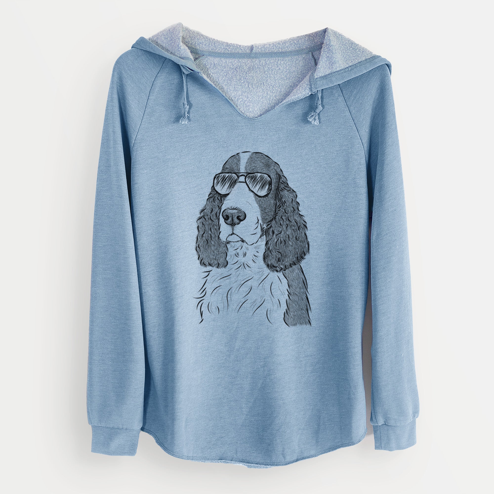 Aviator Quincy the English Springer Spaniel - Cali Wave Hooded Sweatshirt