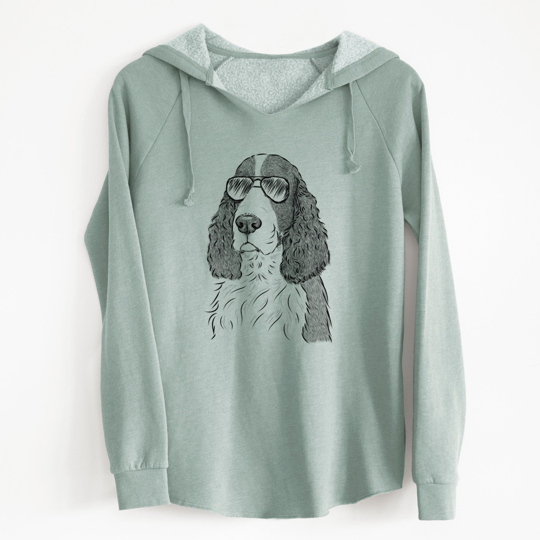 Aviator Quincy the English Springer Spaniel - Cali Wave Hooded Sweatshirt