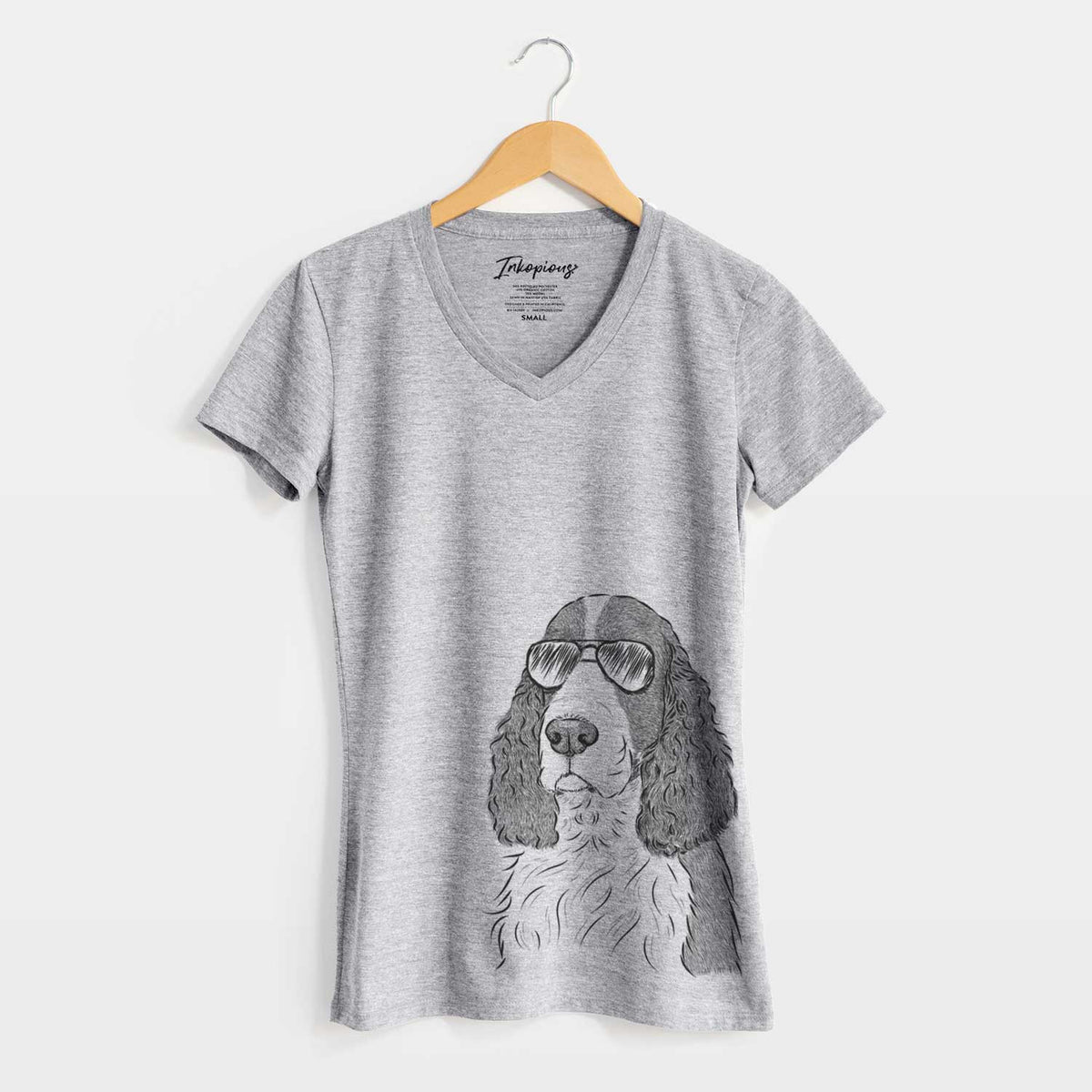 Aviator Quincy the English Springer Spaniel - Women's V-neck Shirt