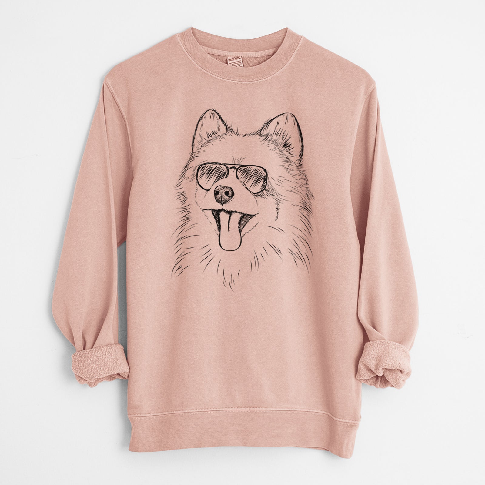 Aviator Quinn the Pomeranian - Unisex Pigment Dyed Crew Sweatshirt