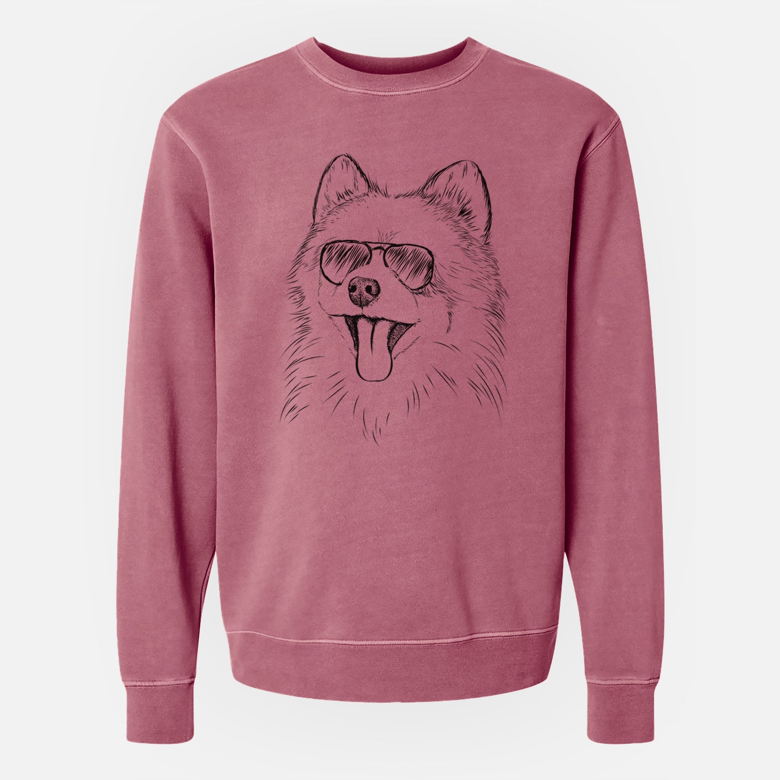 Aviator Quinn the Pomeranian - Unisex Pigment Dyed Crew Sweatshirt