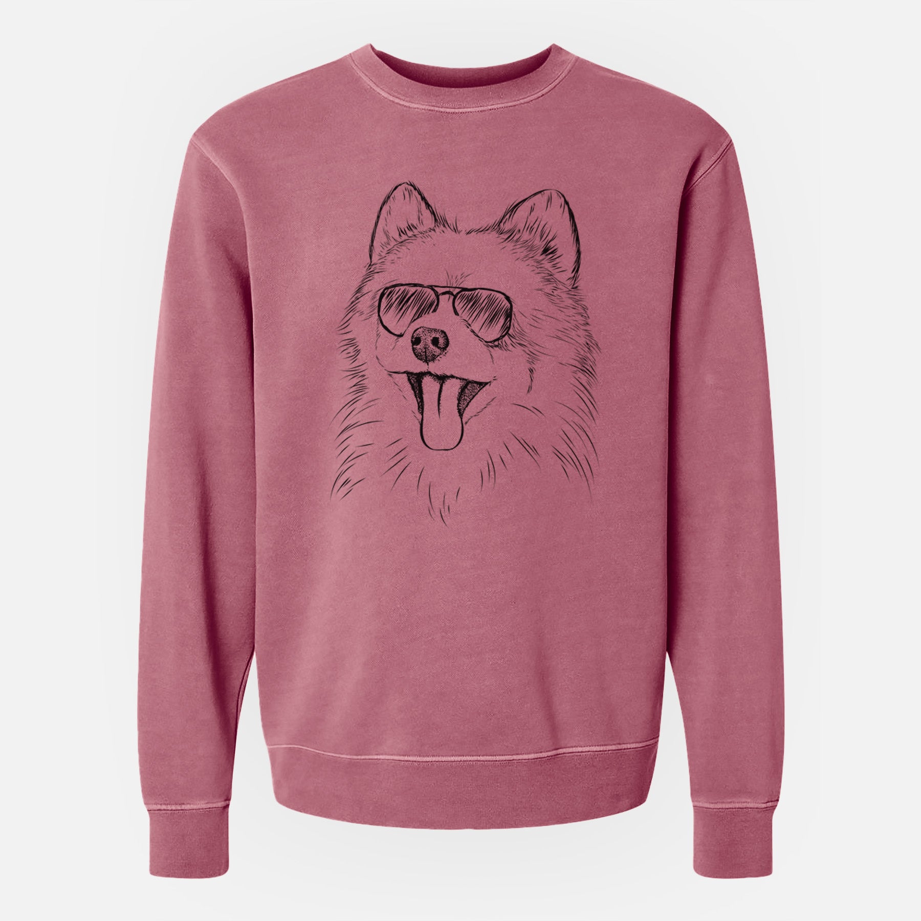 Aviator Quinn the Pomeranian - Unisex Pigment Dyed Crew Sweatshirt