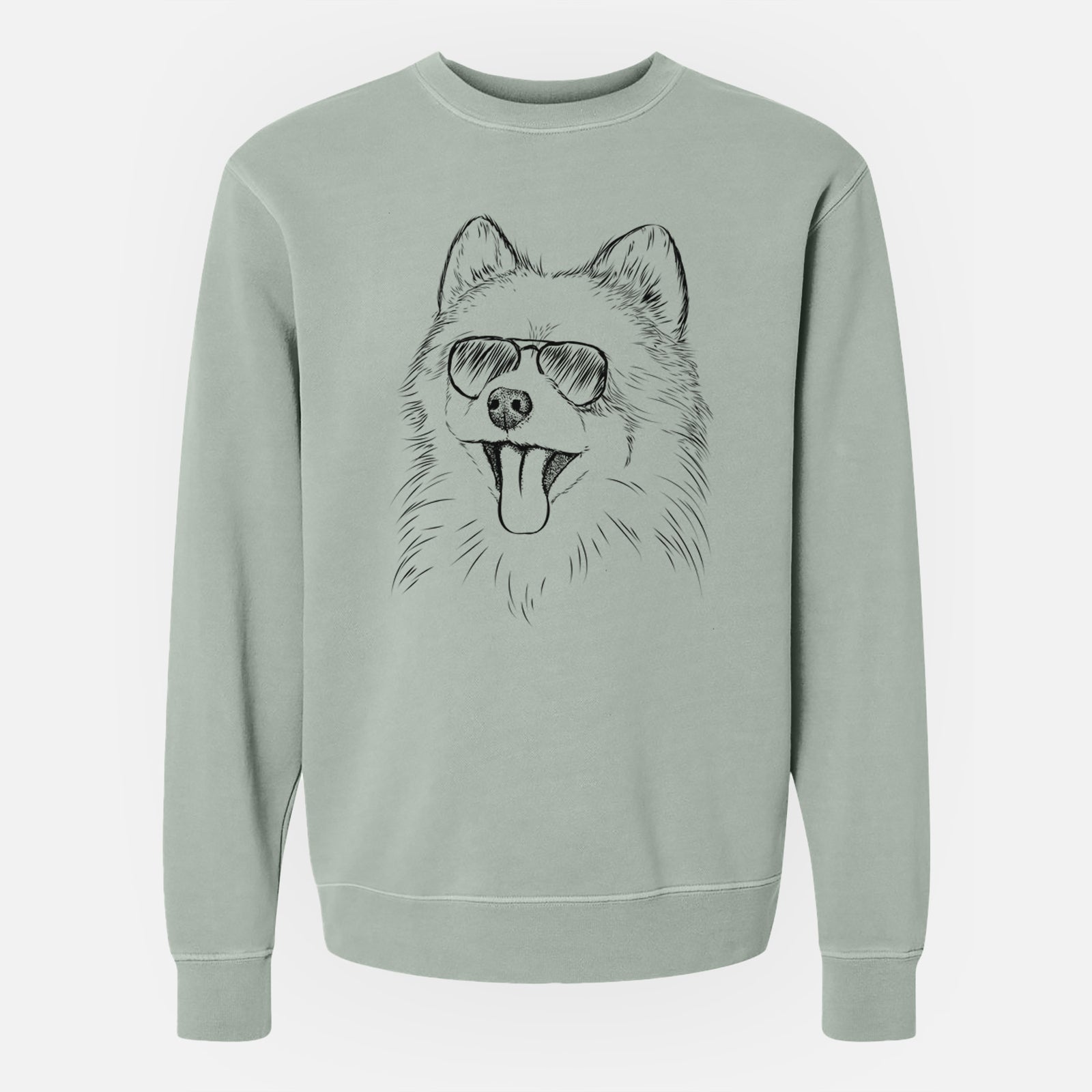 Aviator Quinn the Pomeranian - Unisex Pigment Dyed Crew Sweatshirt