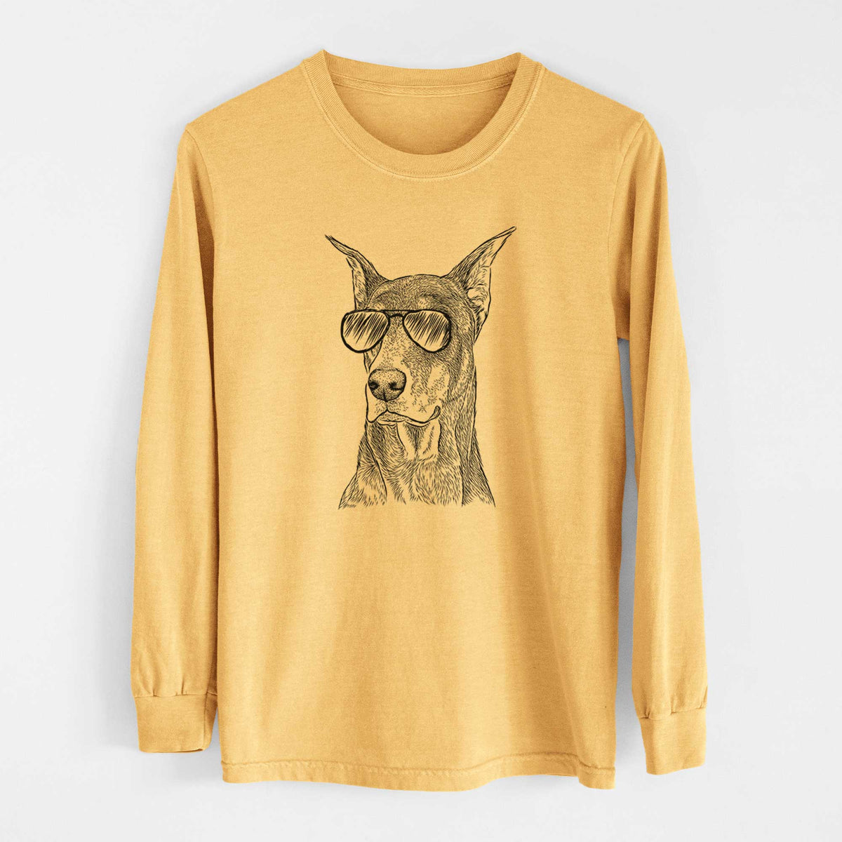 Aviators RJ the Doberman Pinscher - Heavyweight 100% Cotton Long Sleeve