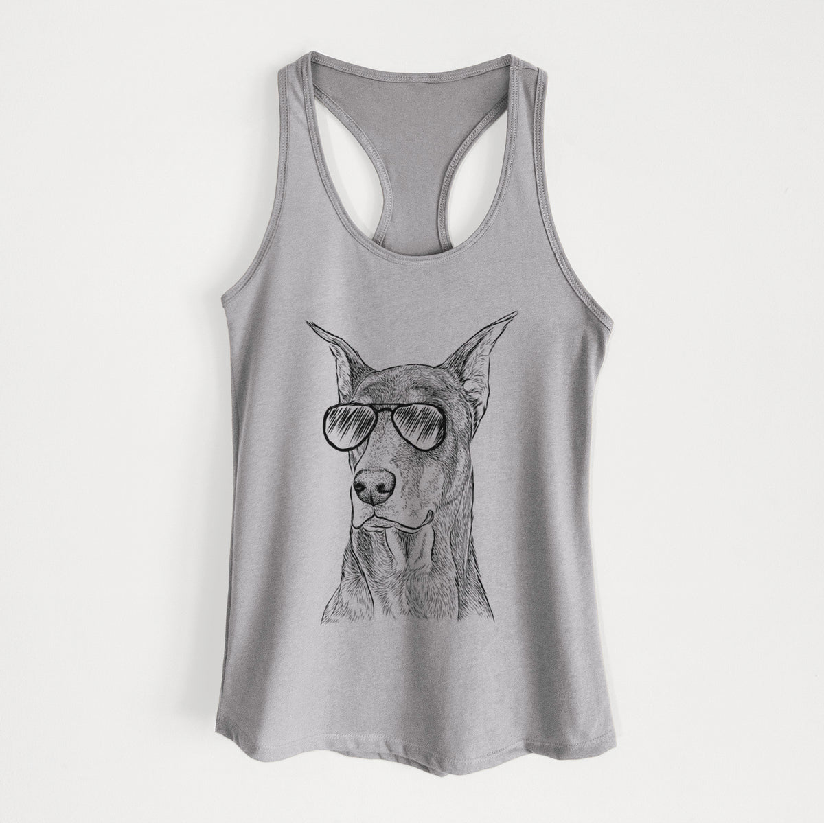 RJ the Doberman Pinscher - Women's Racerback Tanktop