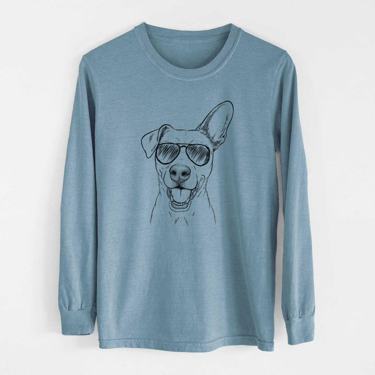 Aviators Radar the Pitbull Mix - Heavyweight 100% Cotton Long Sleeve