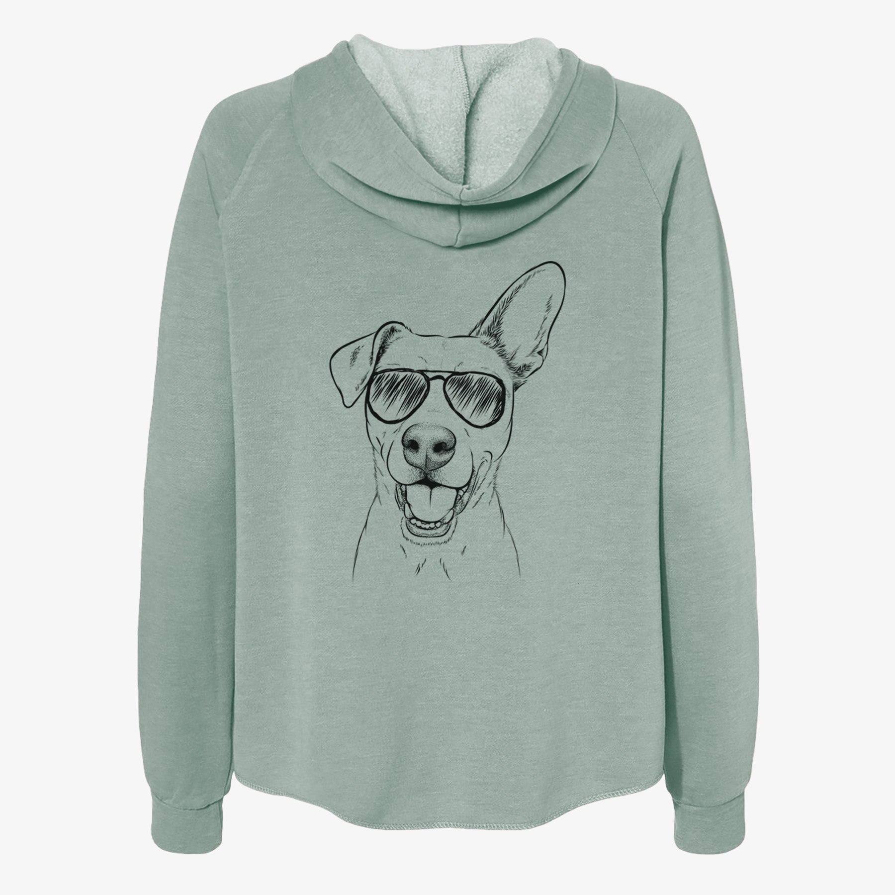 Radar the Pitbull Mix - Women's Cali Wave Zip-Up Sweatshirt