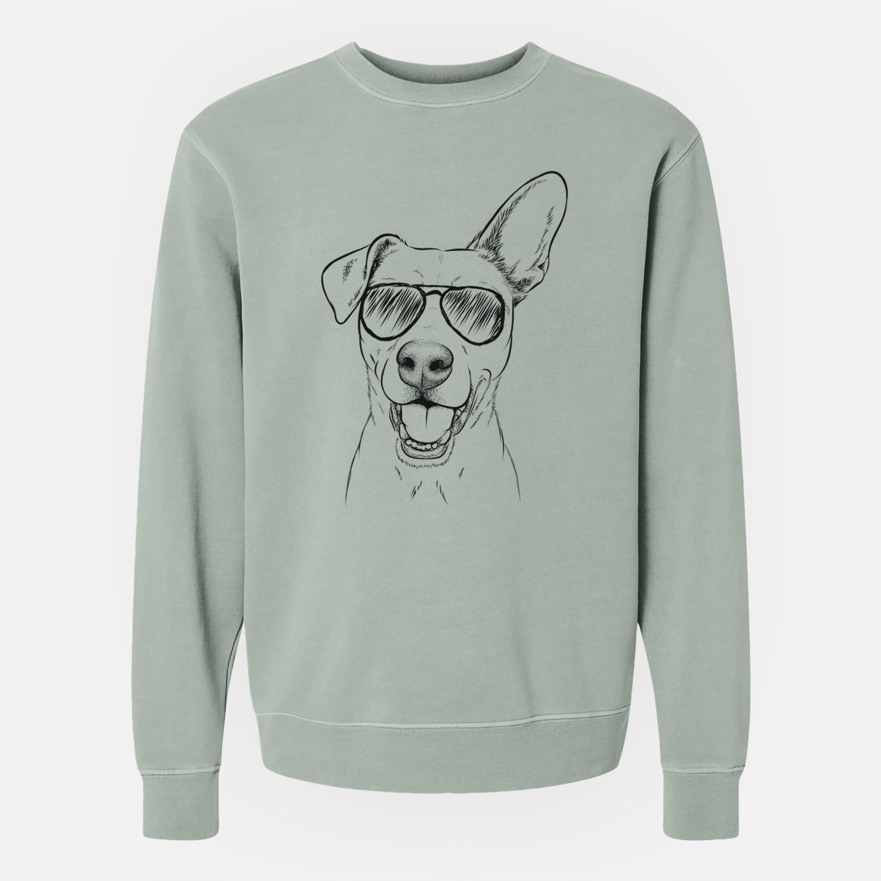 Aviator Radar the Pitbull Mix - Unisex Pigment Dyed Crew Sweatshirt