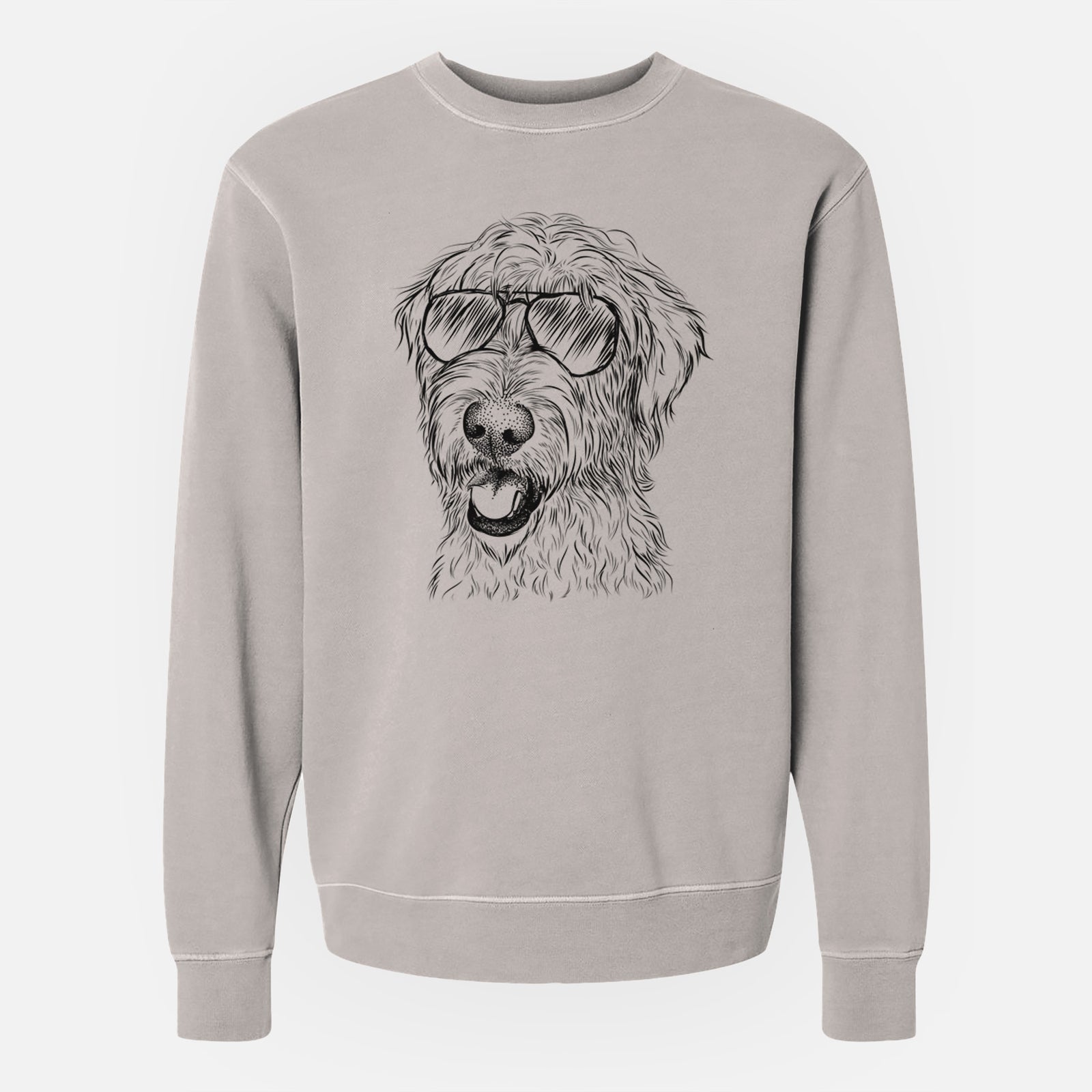 Aviator Ragnar the Irish Wolfhound - Unisex Pigment Dyed Crew Sweatshirt