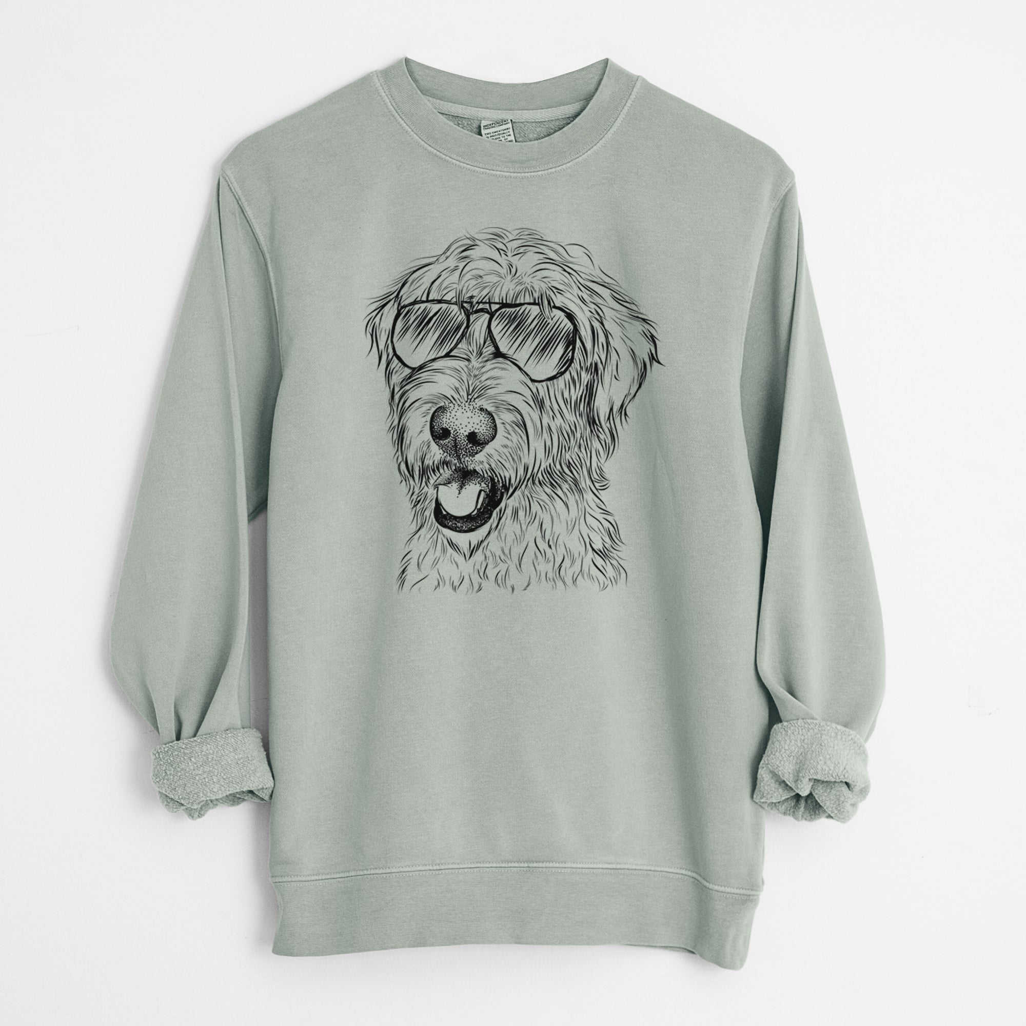 Aviator Ragnar the Irish Wolfhound - Unisex Pigment Dyed Crew Sweatshirt