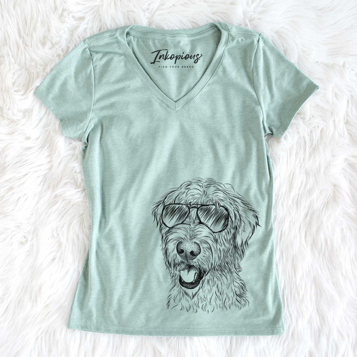Aviator Ragnar the Irish Wolfhound - Women's V-neck Shirt