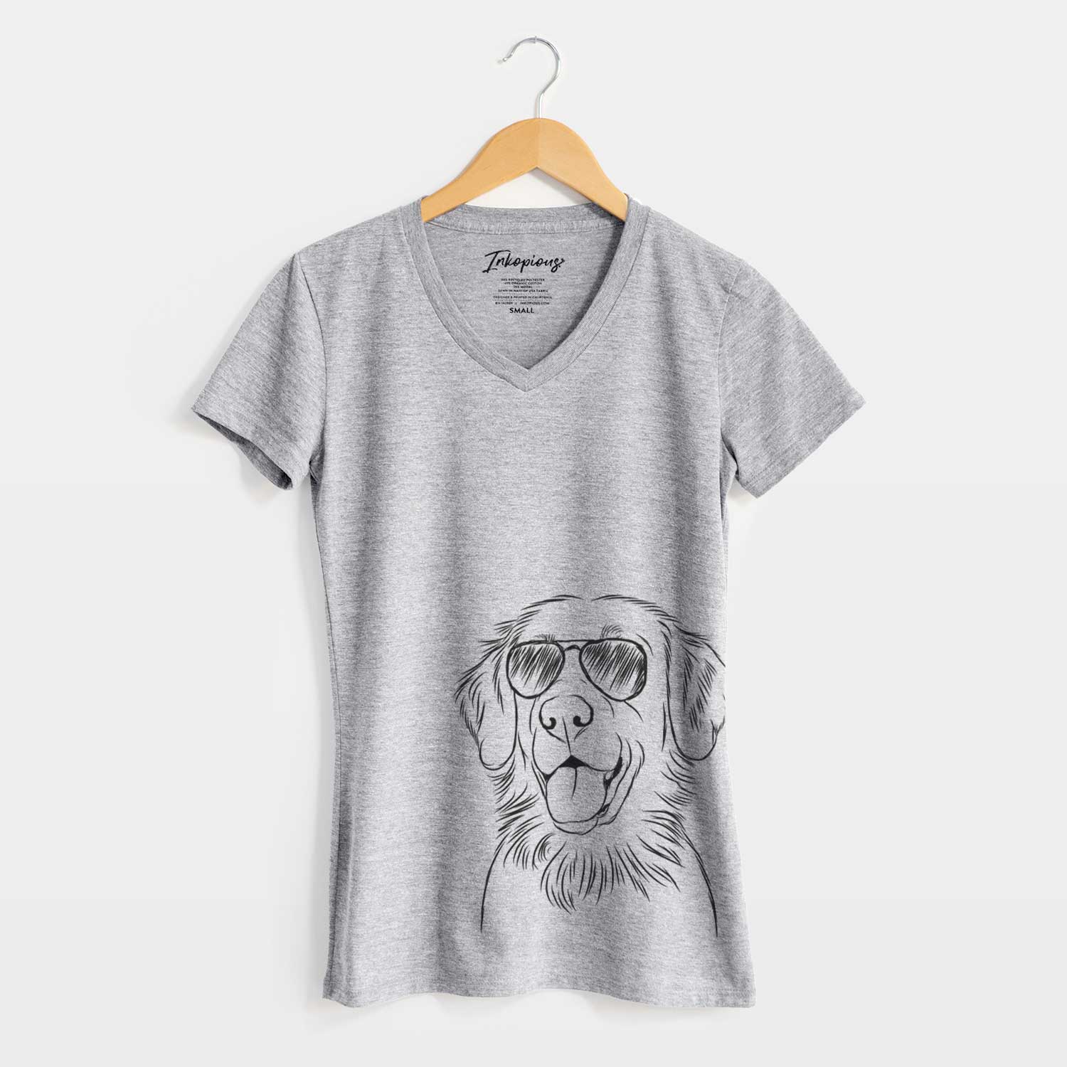 Aviator Raisin the Flat Coated Retriever - Women's V-neck Shirt