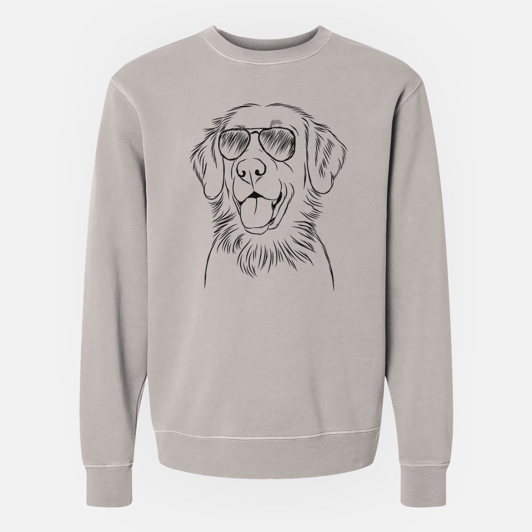 Aviator Raisin the Flat Coated Retriever - Unisex Pigment Dyed Crew Sweatshirt