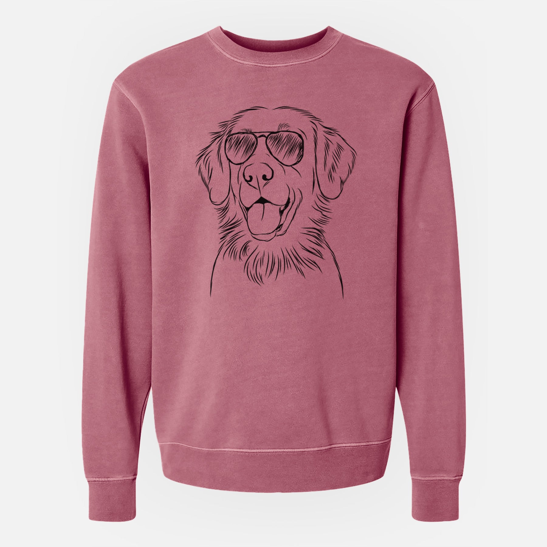 Aviator Raisin the Flat Coated Retriever - Unisex Pigment Dyed Crew Sweatshirt