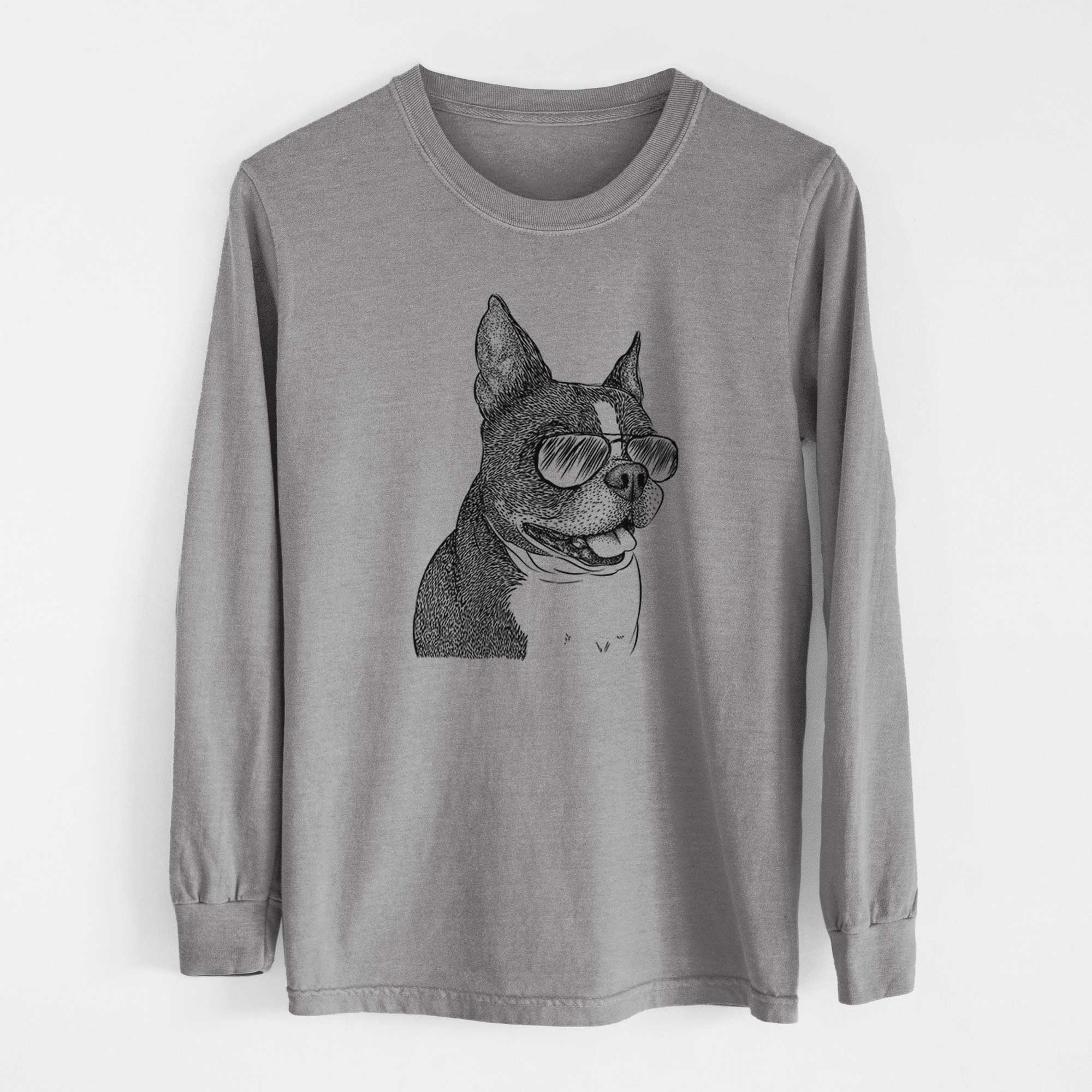 Aviators Ralphie the Boston Terrier - Heavyweight 100% Cotton Long Sleeve