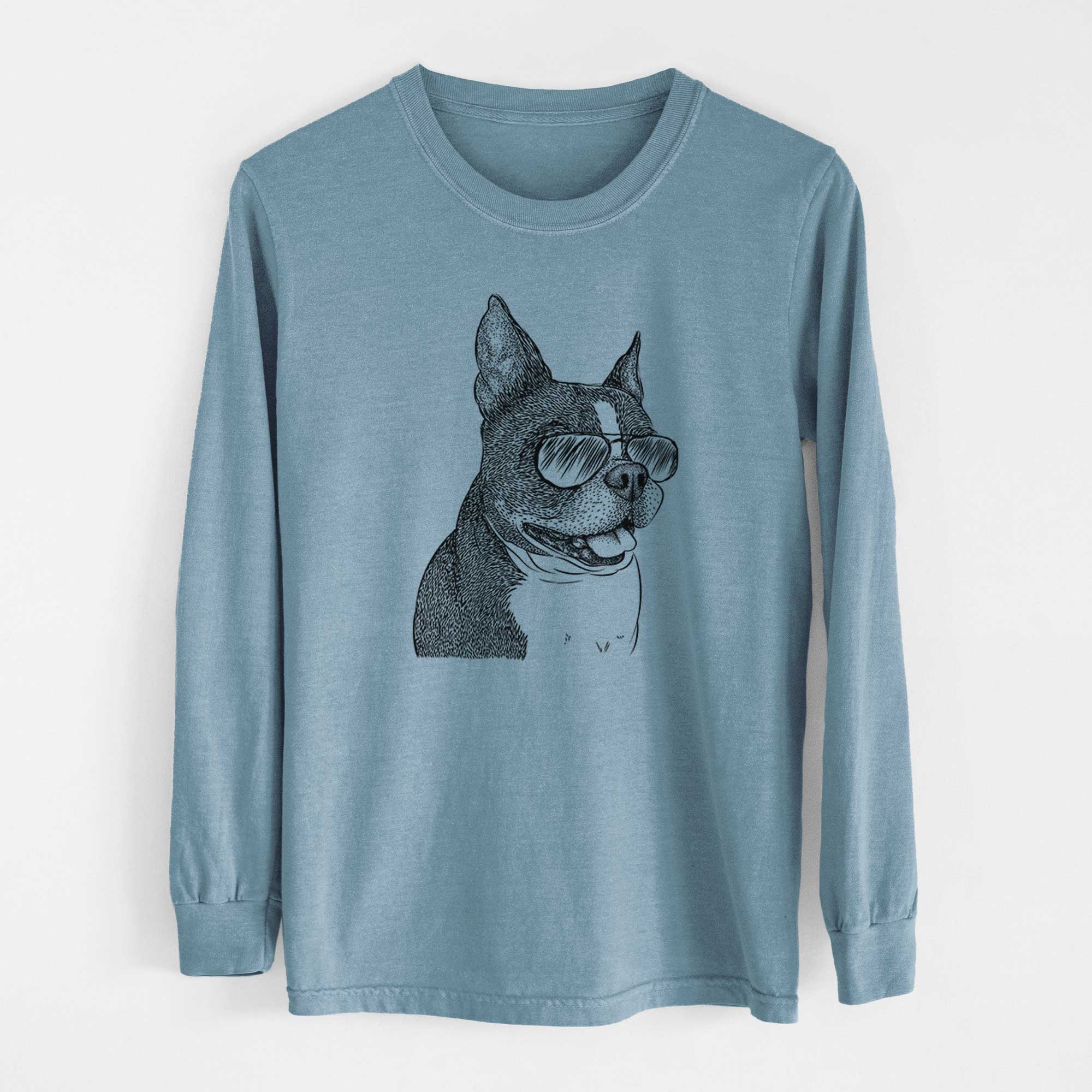 Aviators Ralphie the Boston Terrier - Heavyweight 100% Cotton Long Sleeve