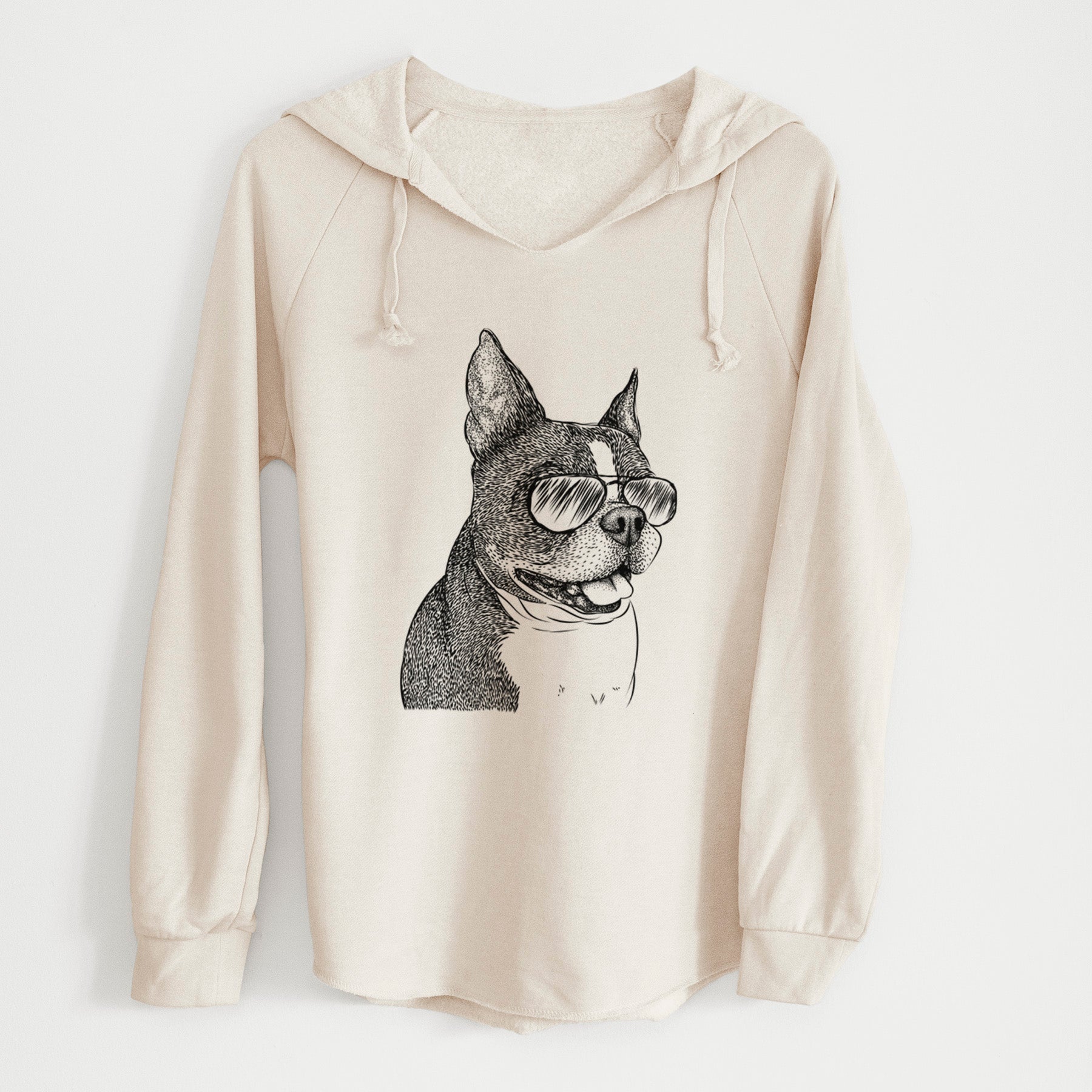 Aviator Ralphie the Boston Terrier - Cali Wave Hooded Sweatshirt