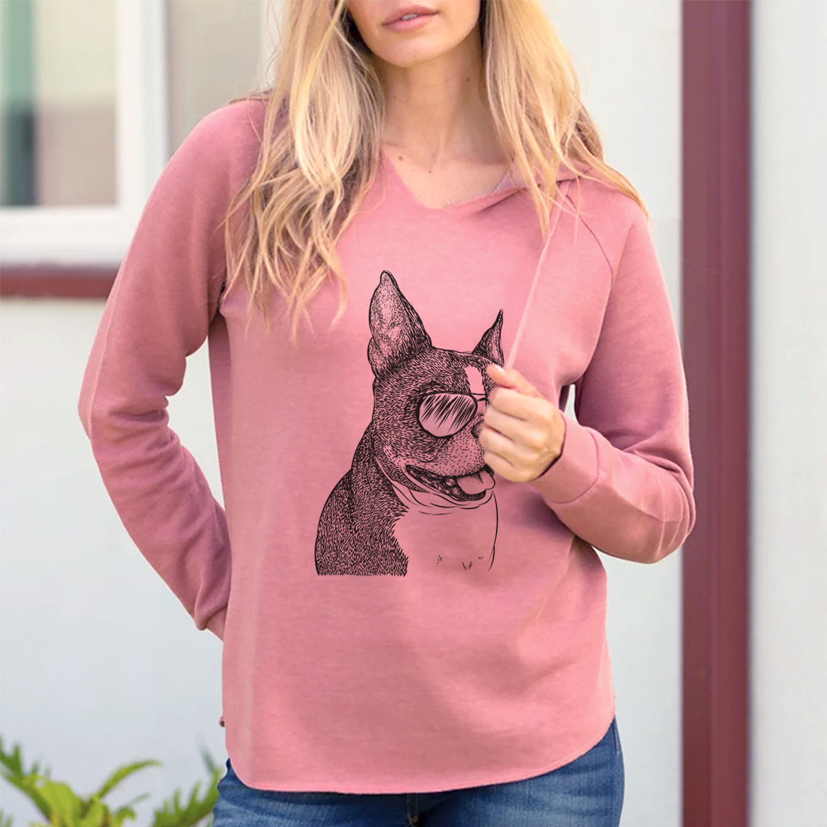 Aviator Ralphie the Boston Terrier - Cali Wave Hooded Sweatshirt