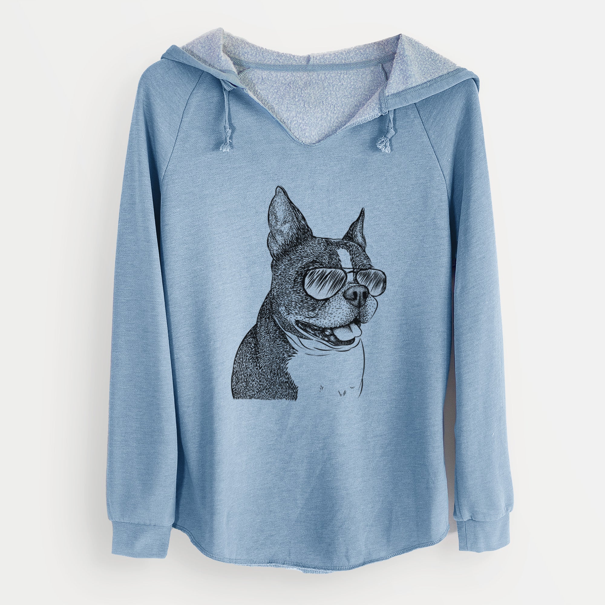 Aviator Ralphie the Boston Terrier - Cali Wave Hooded Sweatshirt