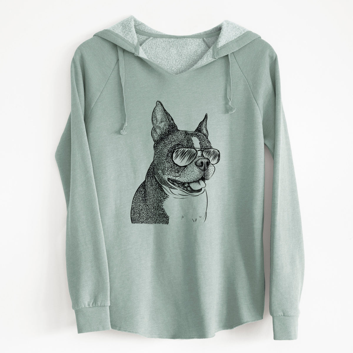 Aviator Ralphie the Boston Terrier - Cali Wave Hooded Sweatshirt