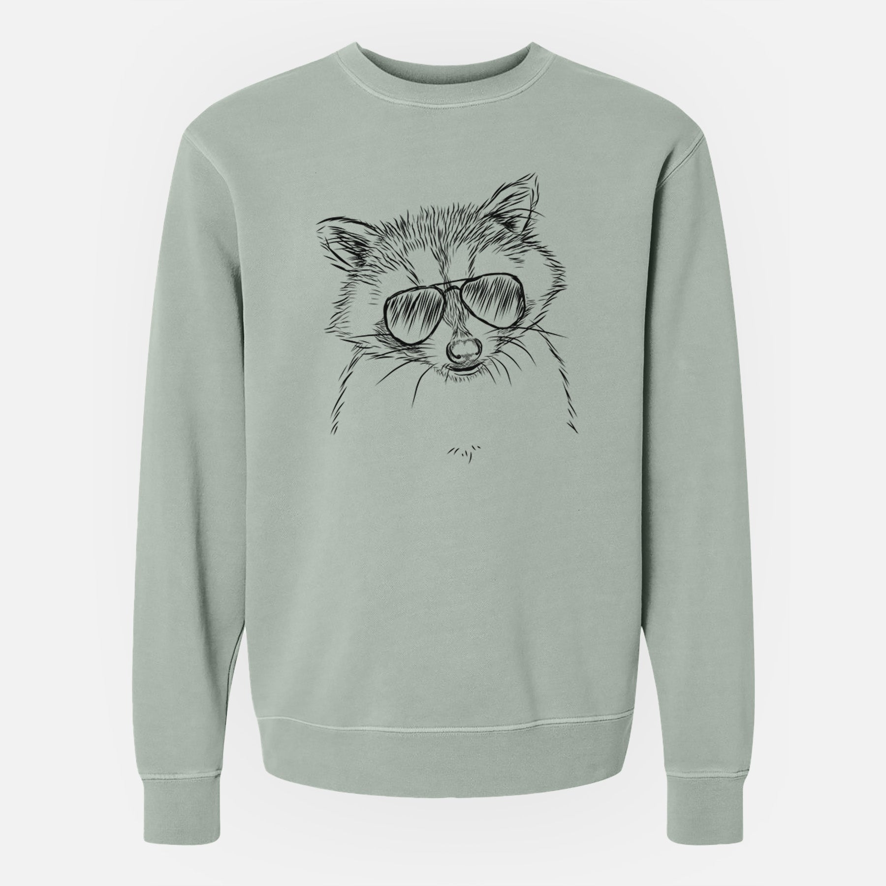 Aviator Randy the Raccoon - Unisex Pigment Dyed Crew Sweatshirt