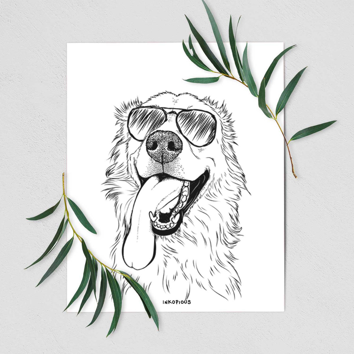 Ranger the Great Pyrenees Golden Retriever Mix Art Print