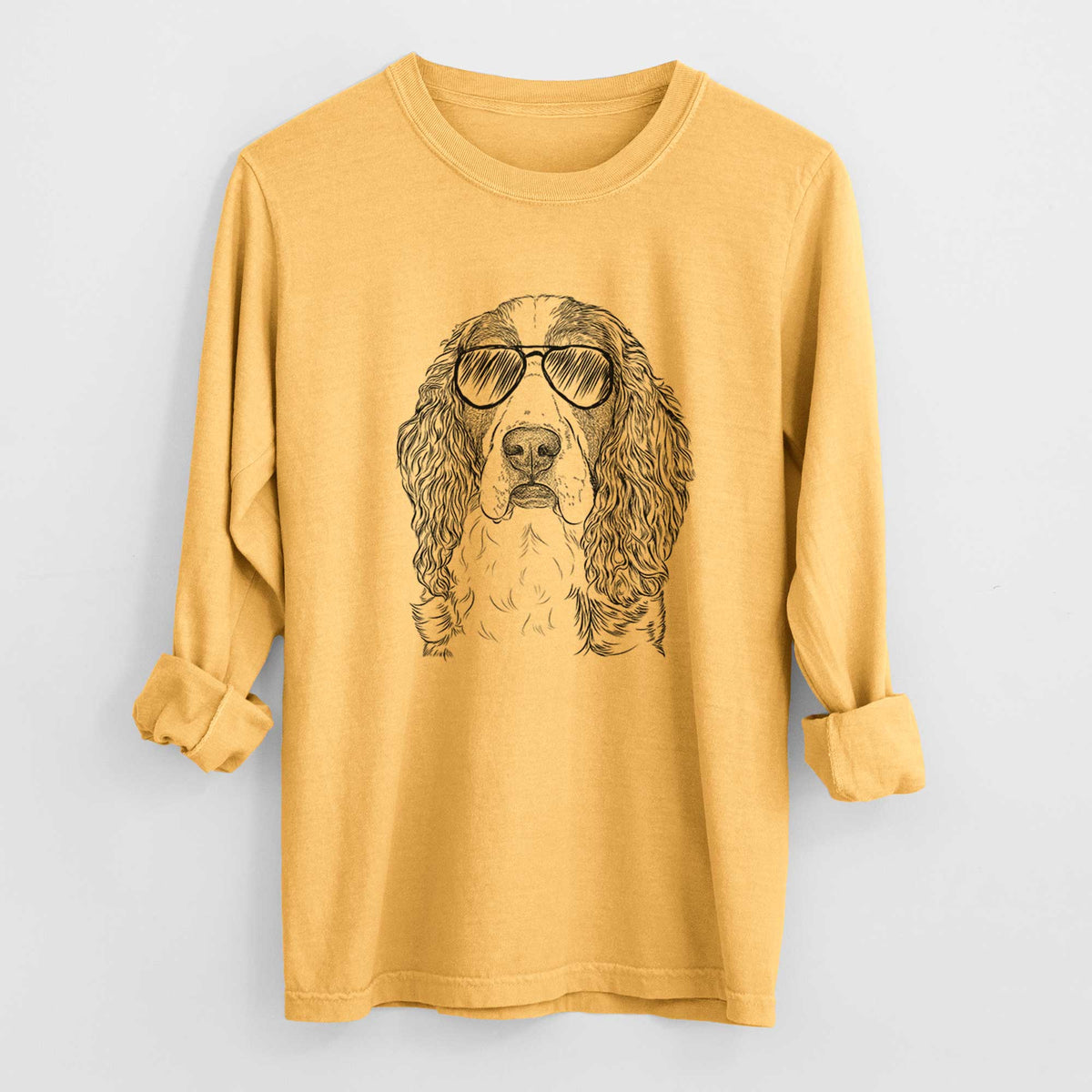 Aviators Red the English Springer Spaniel - Heavyweight 100% Cotton Long Sleeve