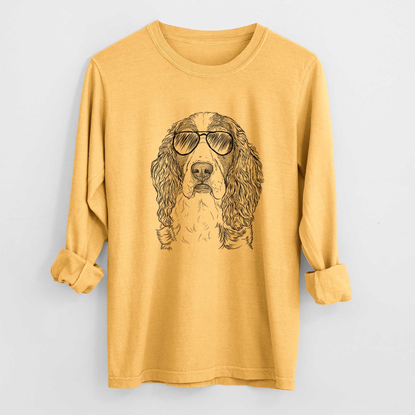 Aviators Red the English Springer Spaniel - Heavyweight 100% Cotton Long Sleeve