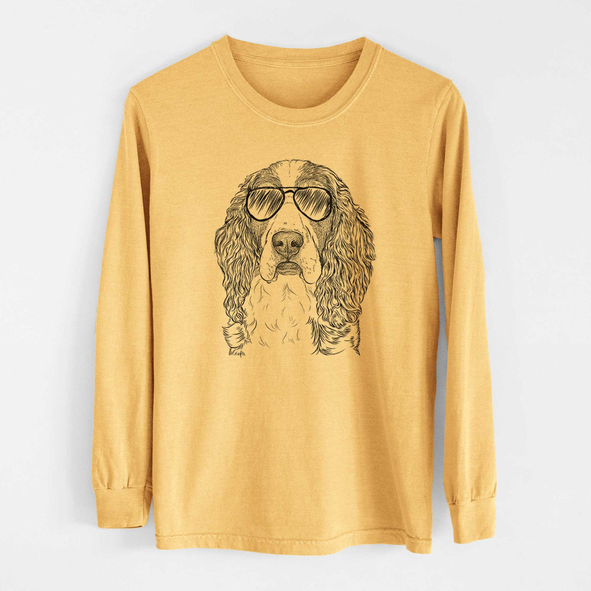 Aviators Red the English Springer Spaniel - Heavyweight 100% Cotton Long Sleeve