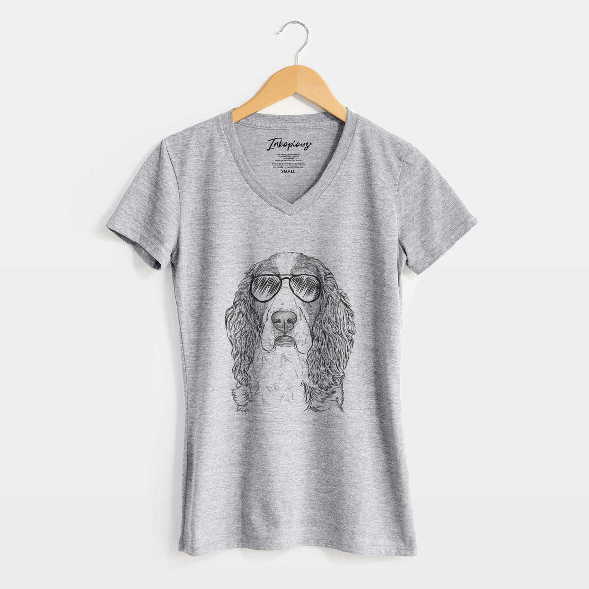 Aviator Red the English Springer Spaniel - Women's V-neck Shirt