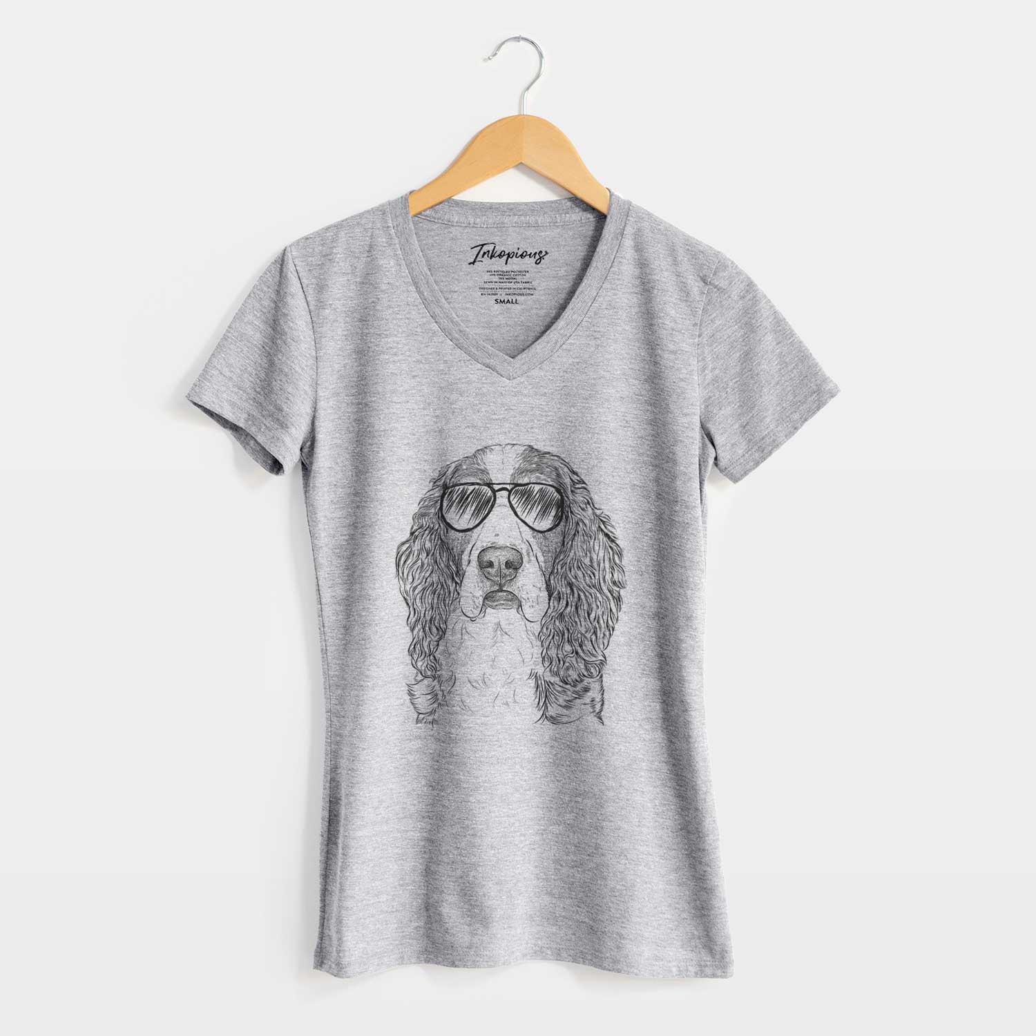 Aviator Red the English Springer Spaniel - Women's V-neck Shirt