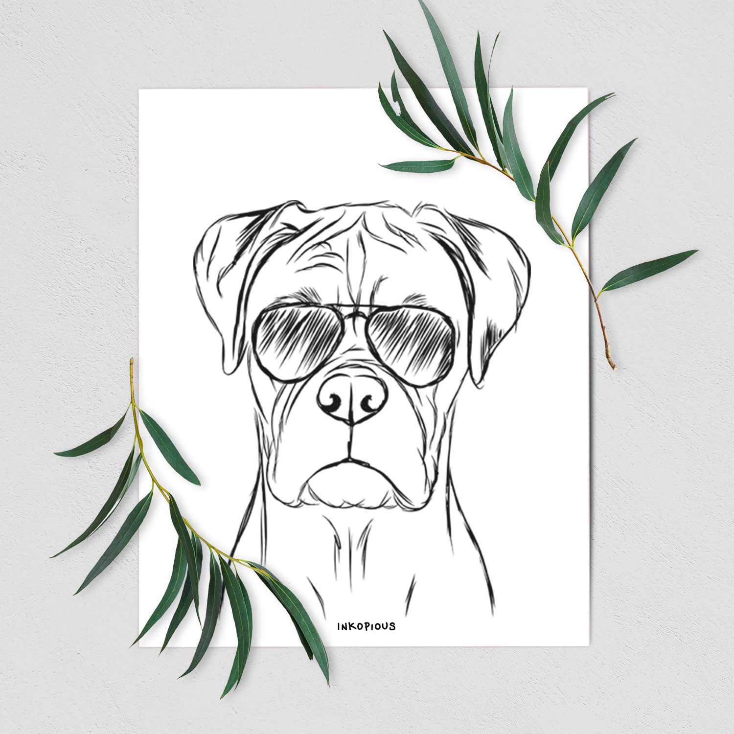 Reese the Boxer Art Print