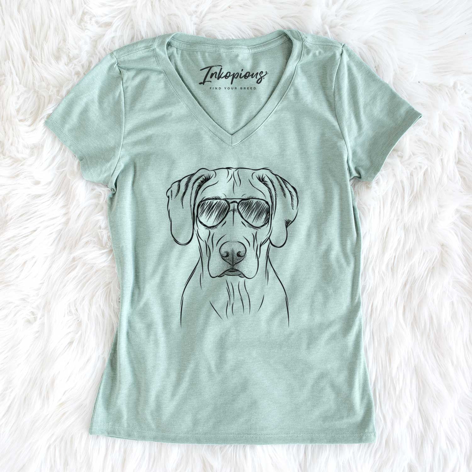 Aviator Reid the Rhodesian Ridgeback - Women's V-neck Shirt