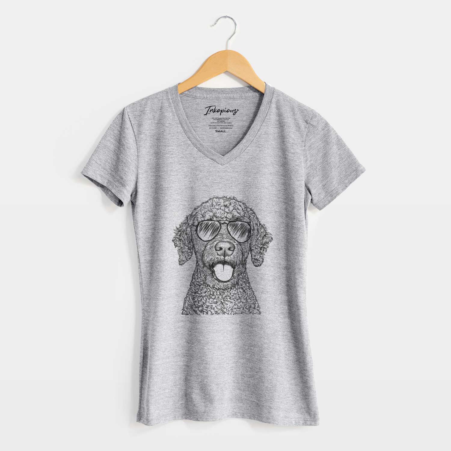 Aviator Reina the Spanish Water Dog - Women's V-neck Shirt