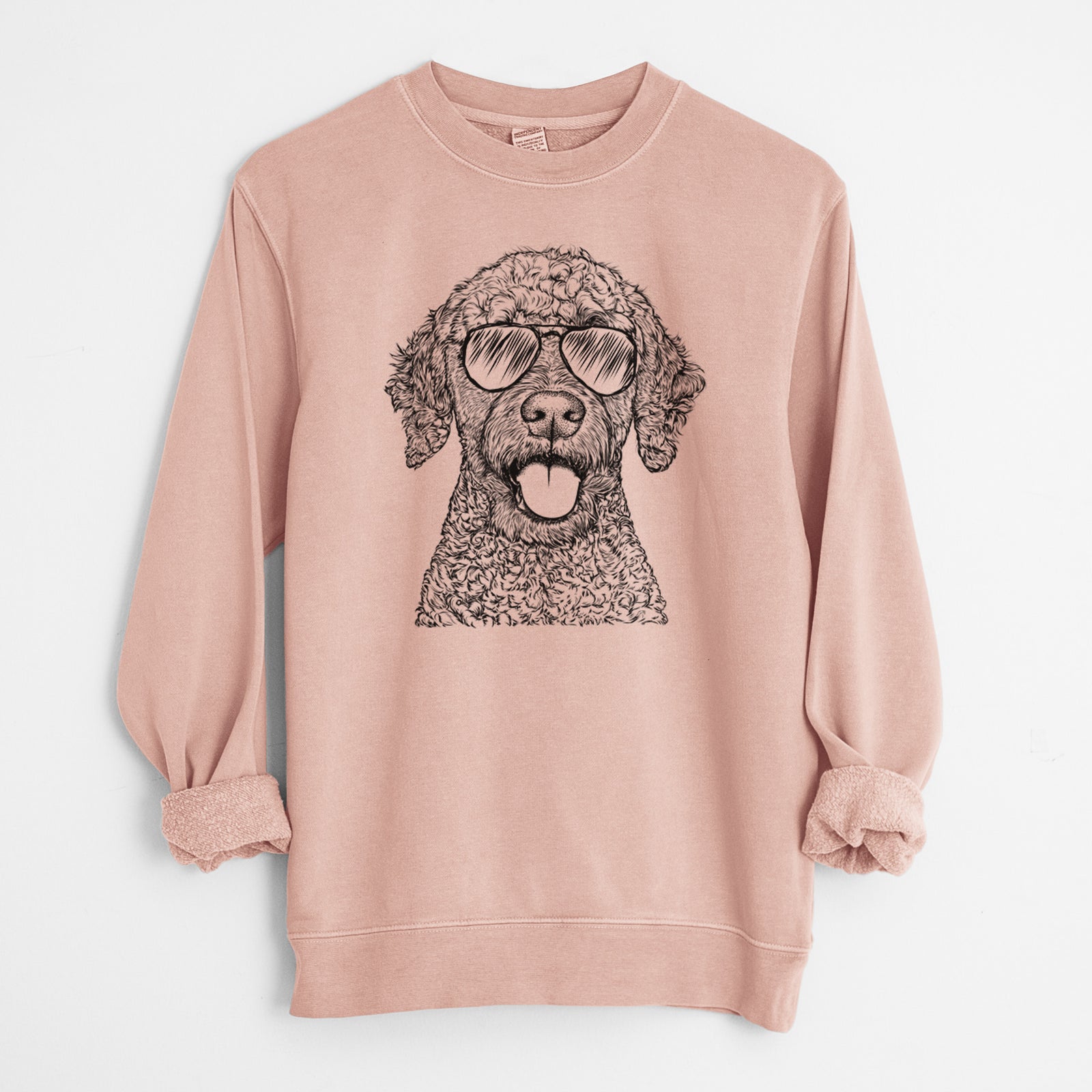 Aviator Reina the Spanish Water Dog - Unisex Pigment Dyed Crew Sweatshirt
