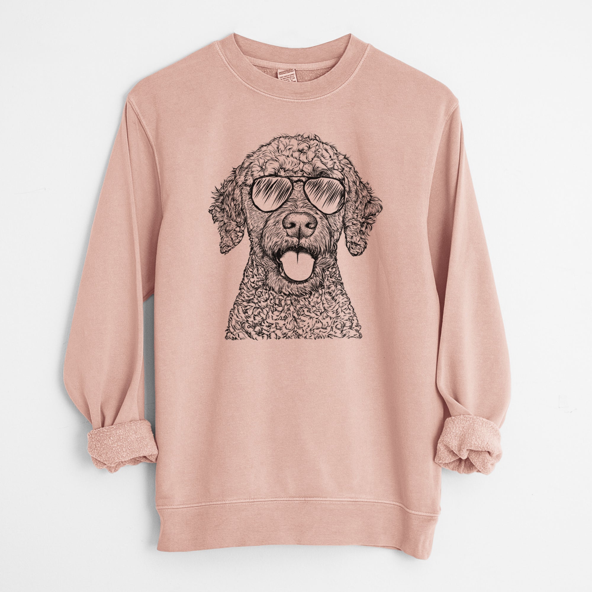 Aviator Reina the Spanish Water Dog - Unisex Pigment Dyed Crew Sweatshirt