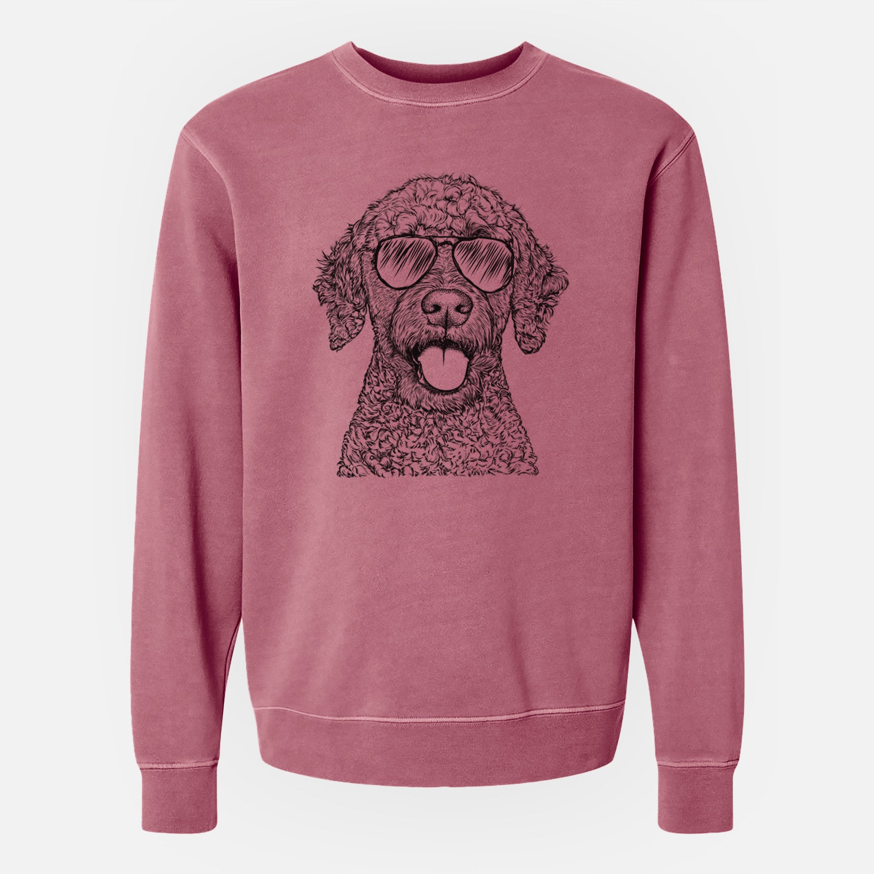 Aviator Reina the Spanish Water Dog - Unisex Pigment Dyed Crew Sweatshirt