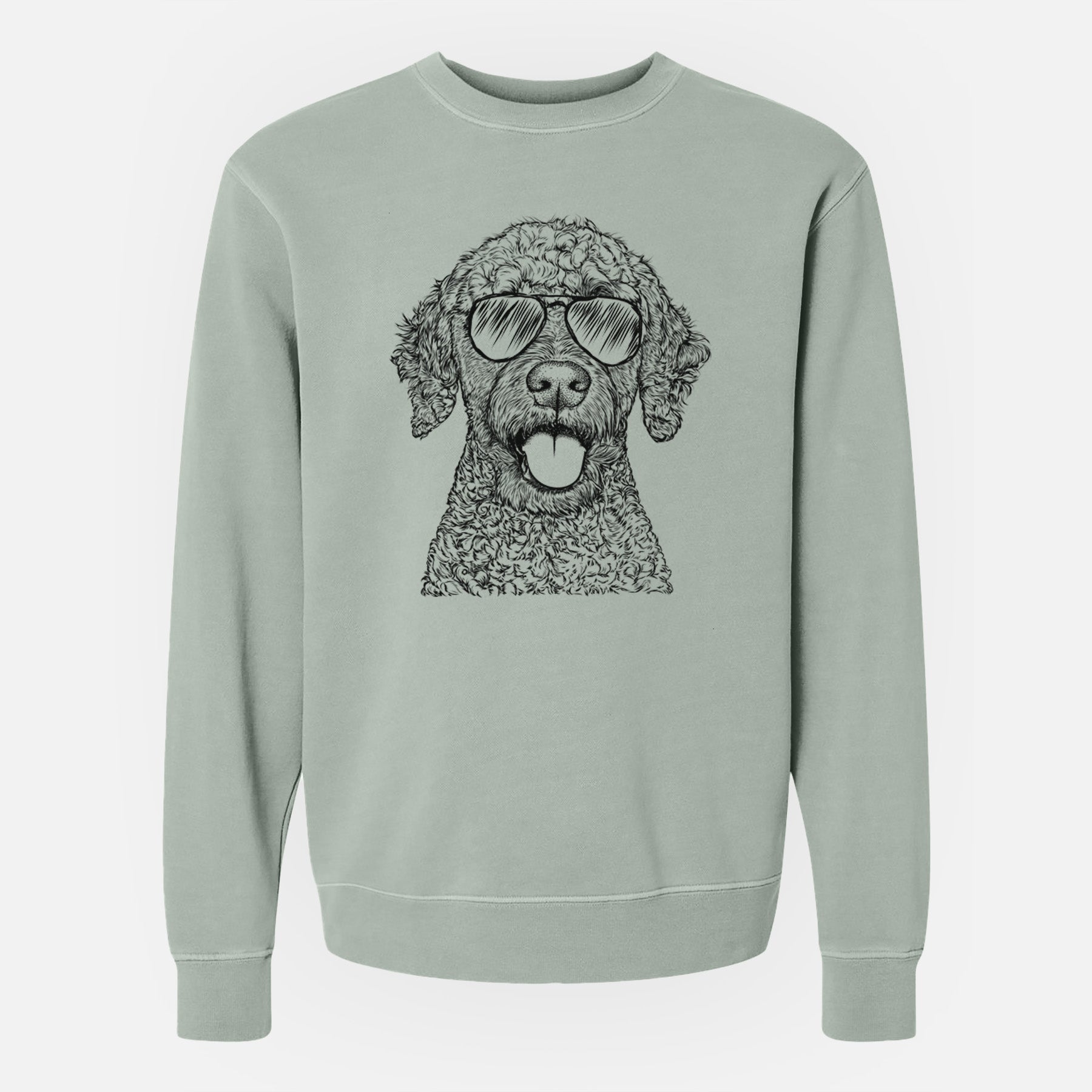 Aviator Reina the Spanish Water Dog - Unisex Pigment Dyed Crew Sweatshirt