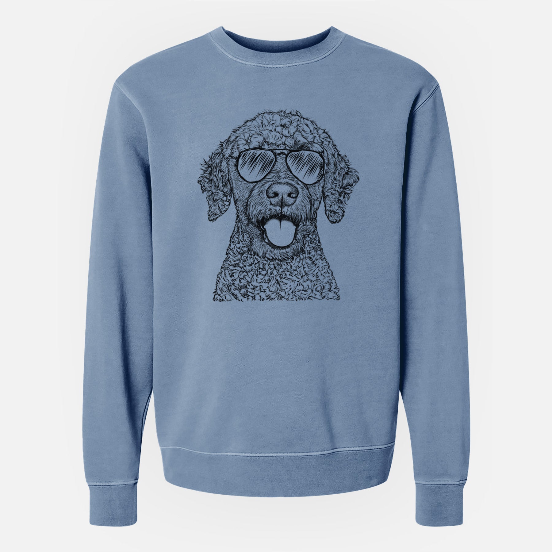 Aviator Reina the Spanish Water Dog - Unisex Pigment Dyed Crew Sweatshirt